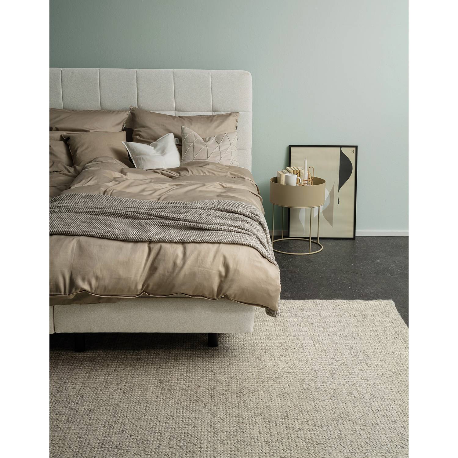 Pure Bed linen Cotton Beige 135x200cm Pillow 80x80cm