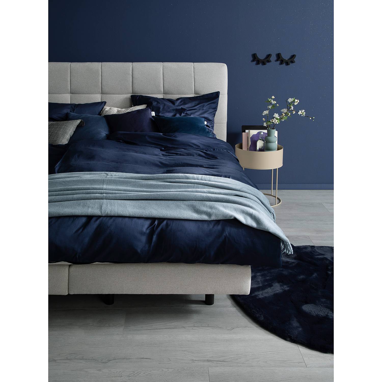Pure Bed Linen Cotton Blue 200x220cm Pillow 80x80cm