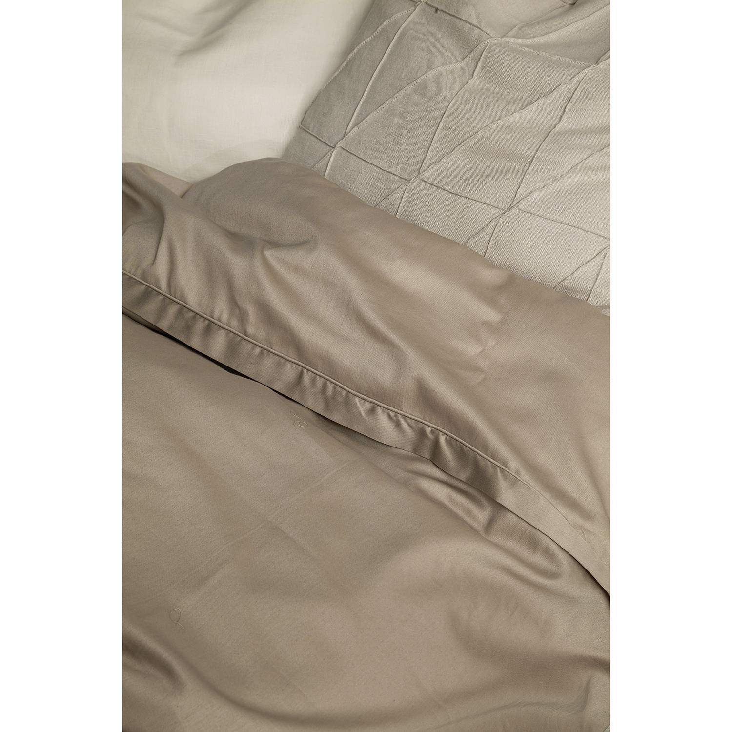 Pure Bed linen Cotton Beige 135x200cm Pillow 80x80cm