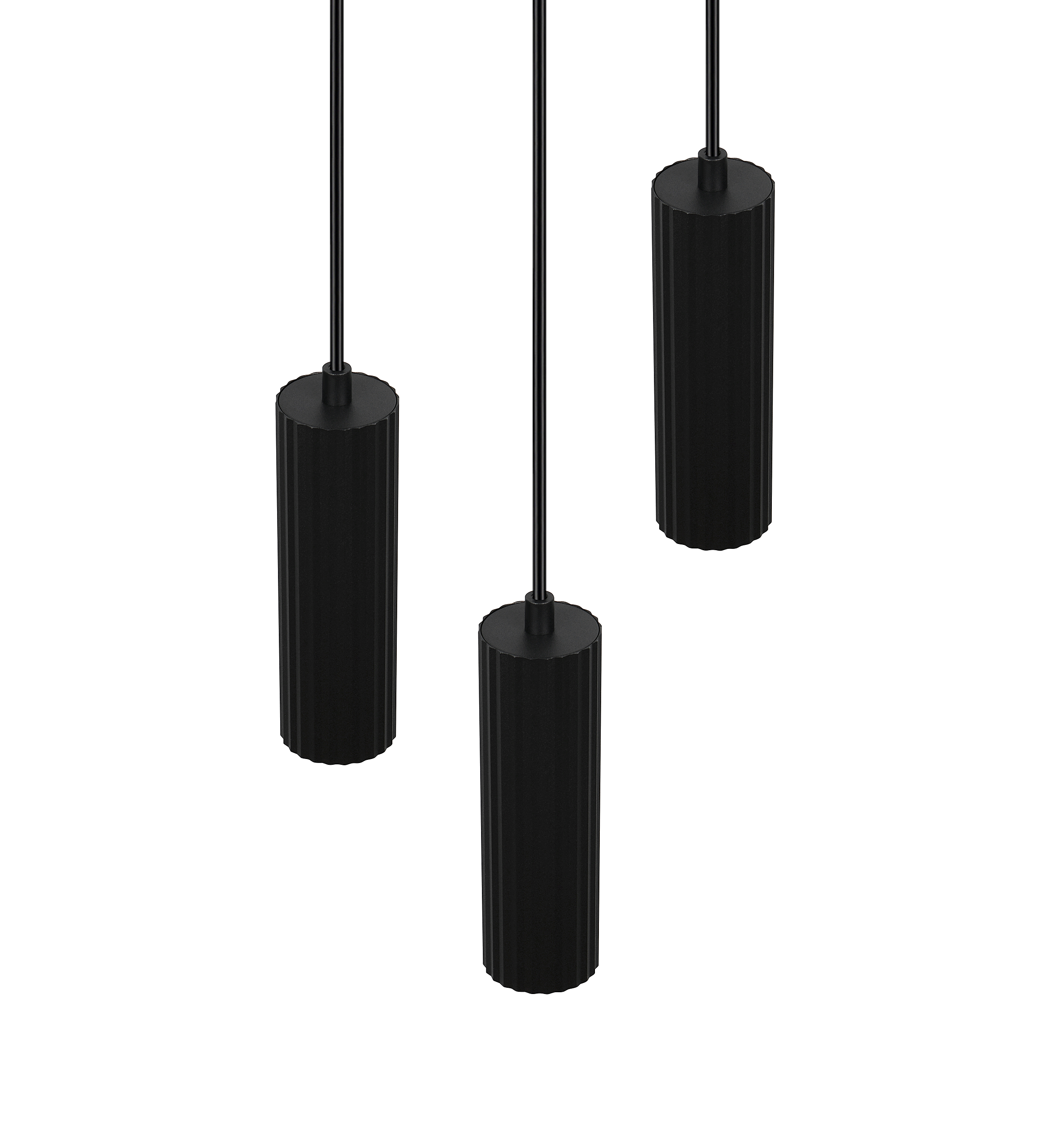 3-light Soka Pendant Light Iron Black