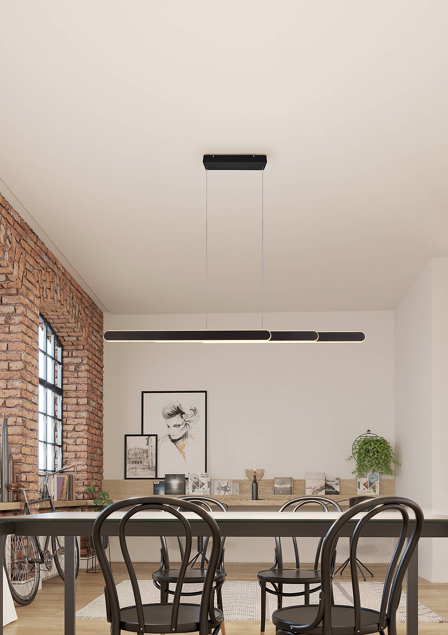 1-Light Helios LED Pendant Light Iron Black