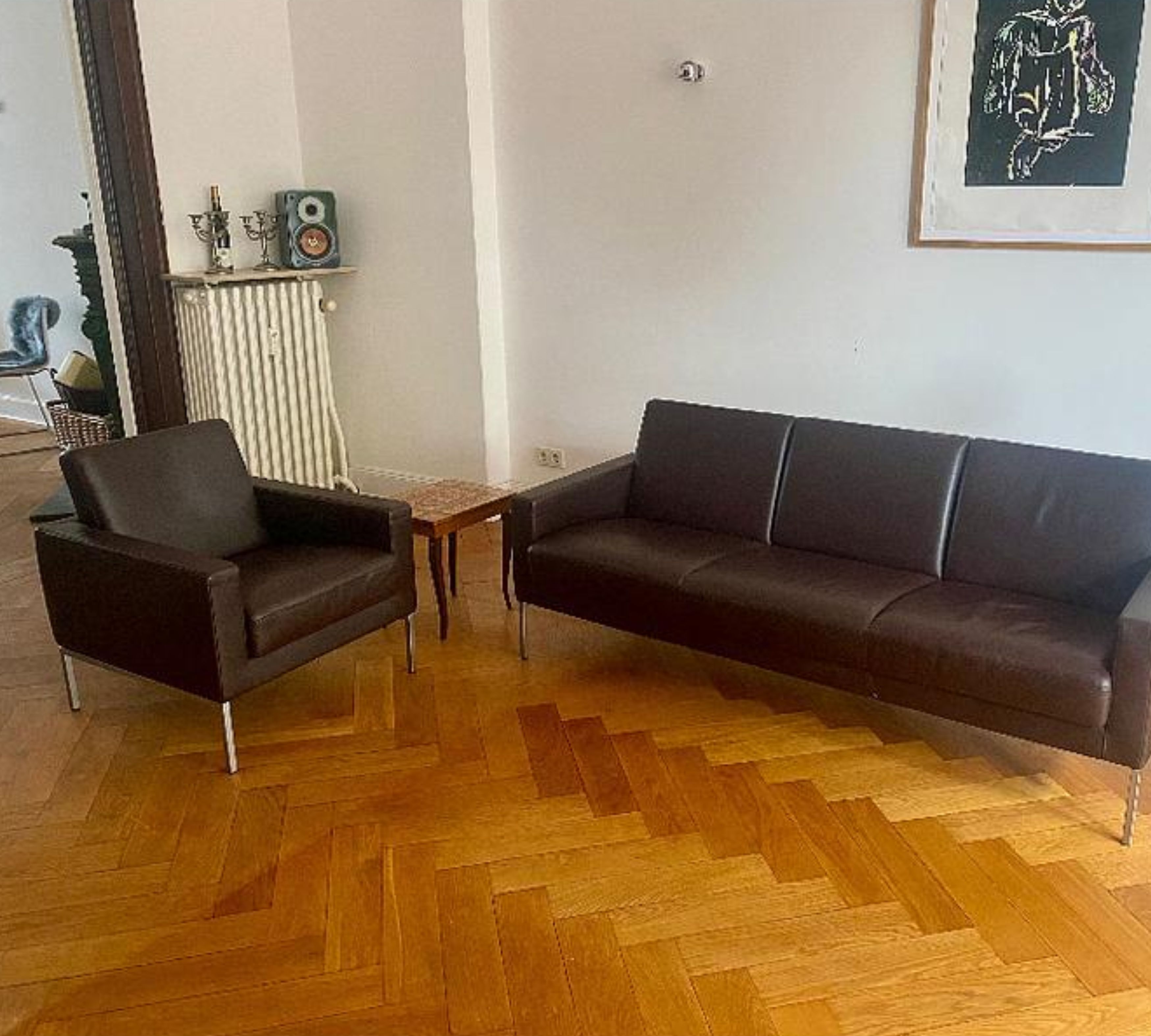 Walter Knoll Jason Sofa Three-seater armchair dark brown