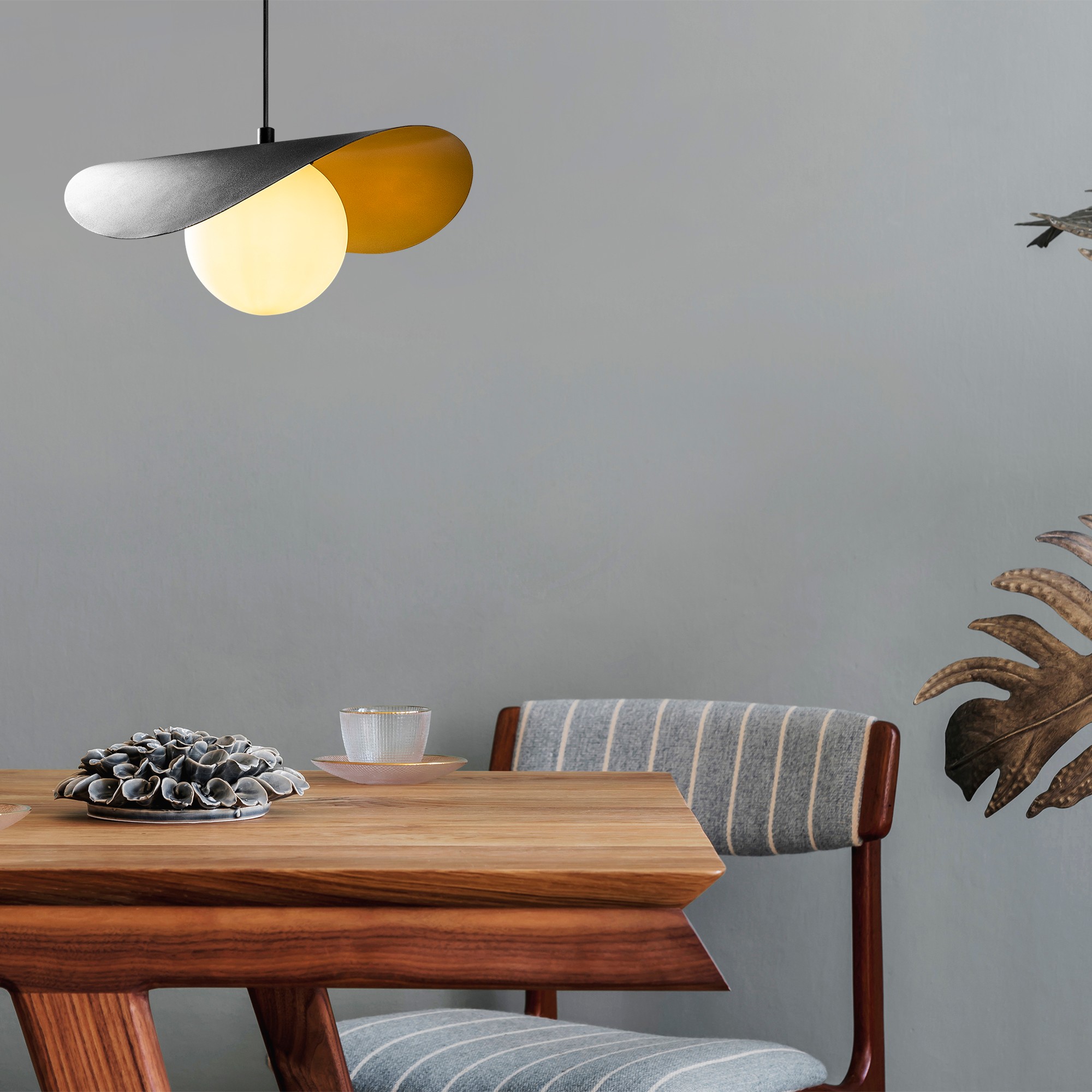 Vatoz 2866 Pendant lamp Metal Glass Black