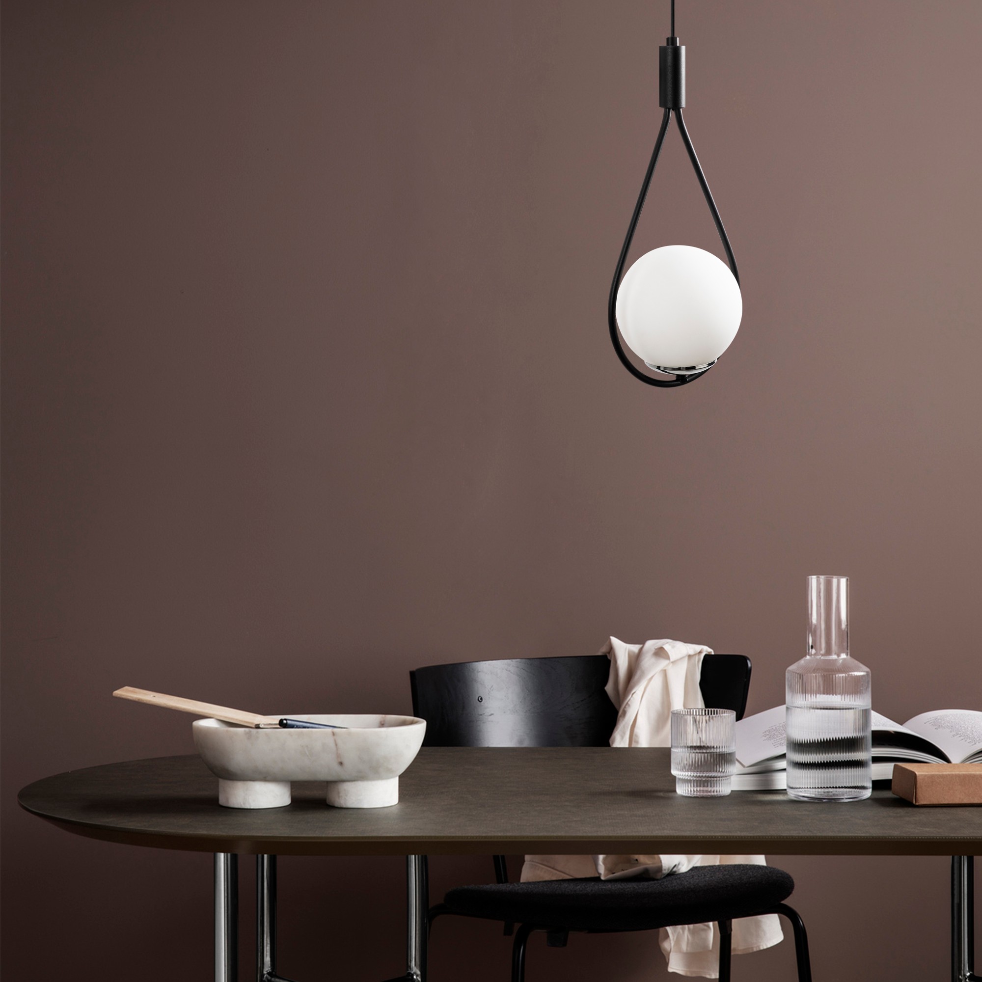 Mudoni MR-937 Pendant Lamp Iron Glass Black