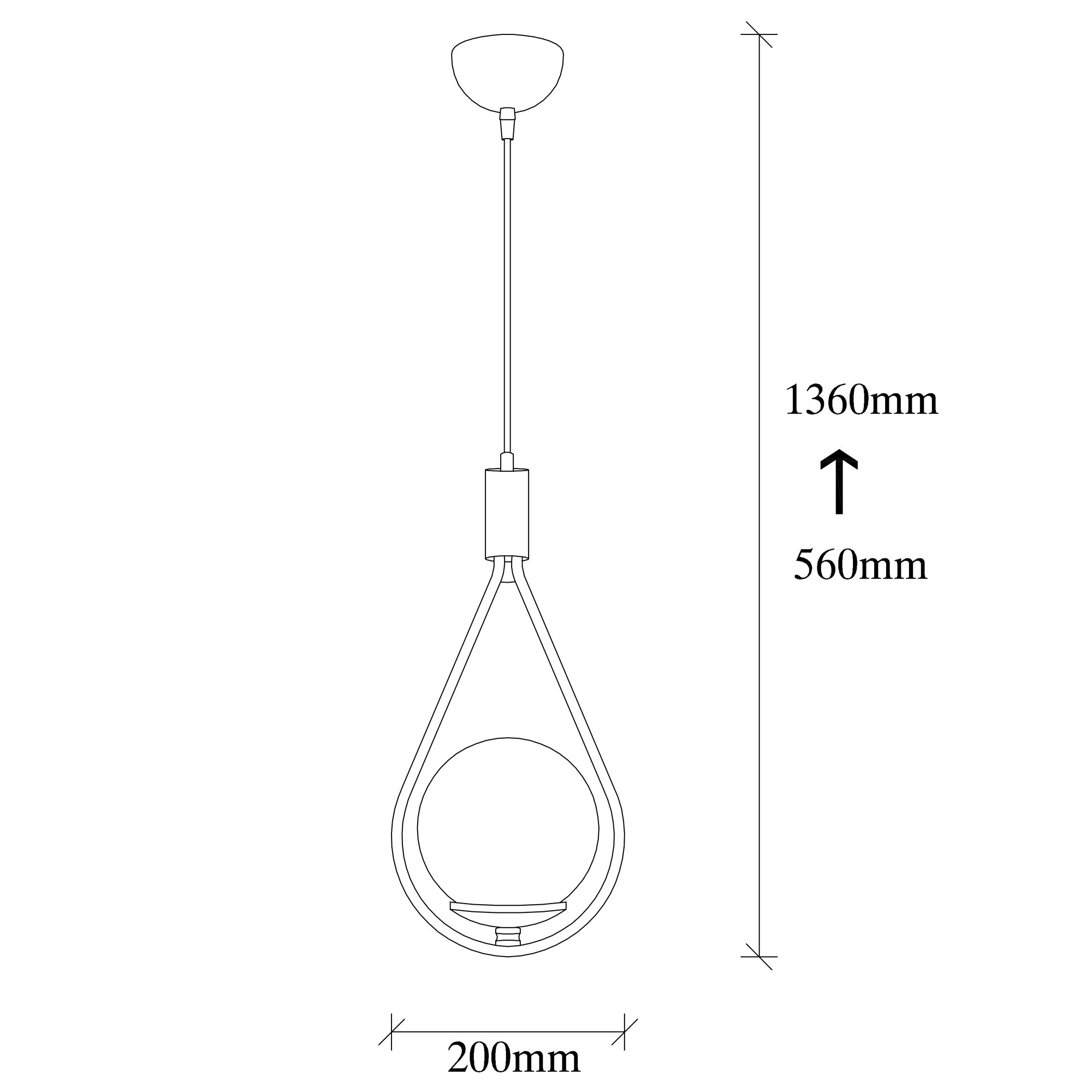 Mudoni MR-937 Pendant Lamp Iron Glass Black