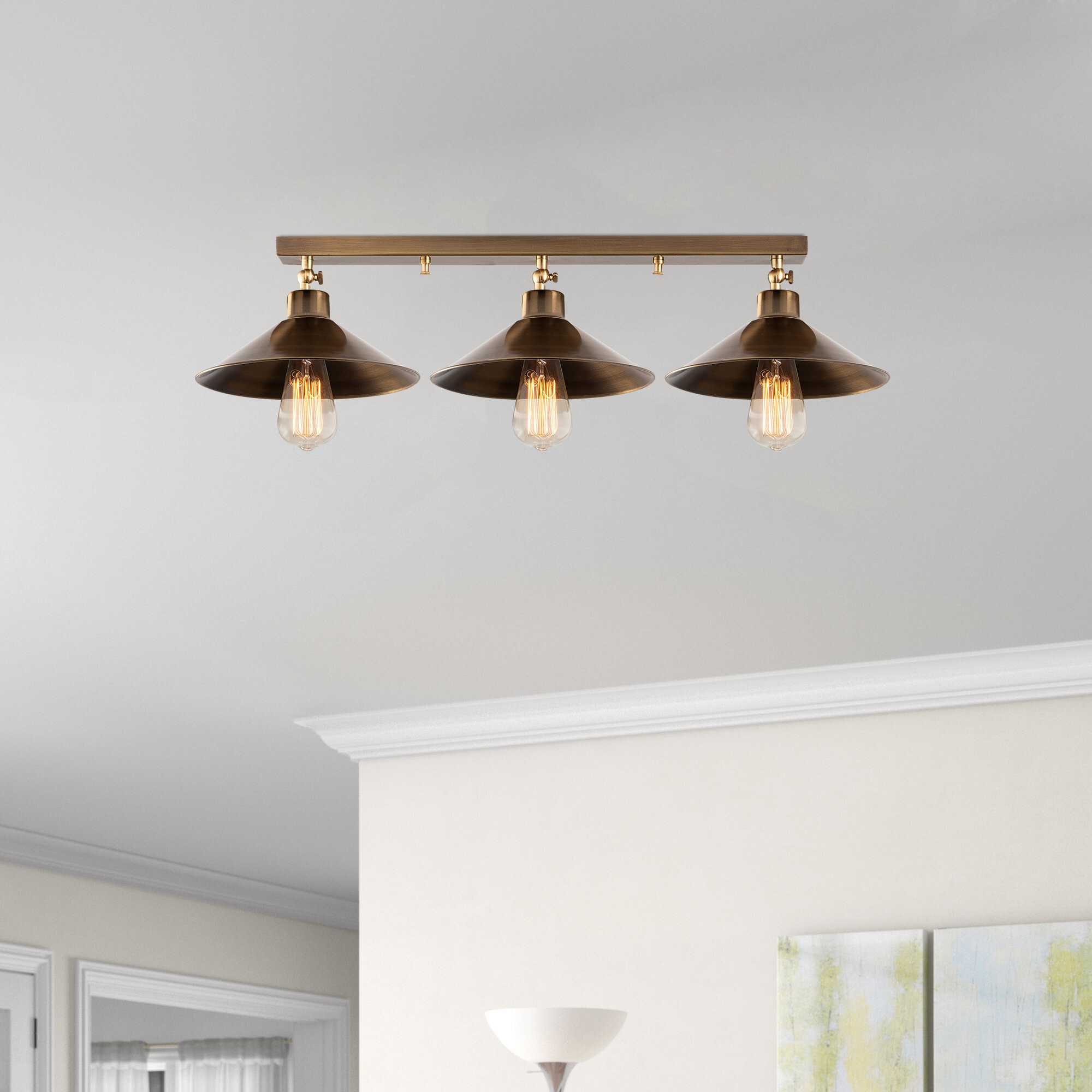 3-Burner Berceste N-661 Ceiling Light Metal Gold