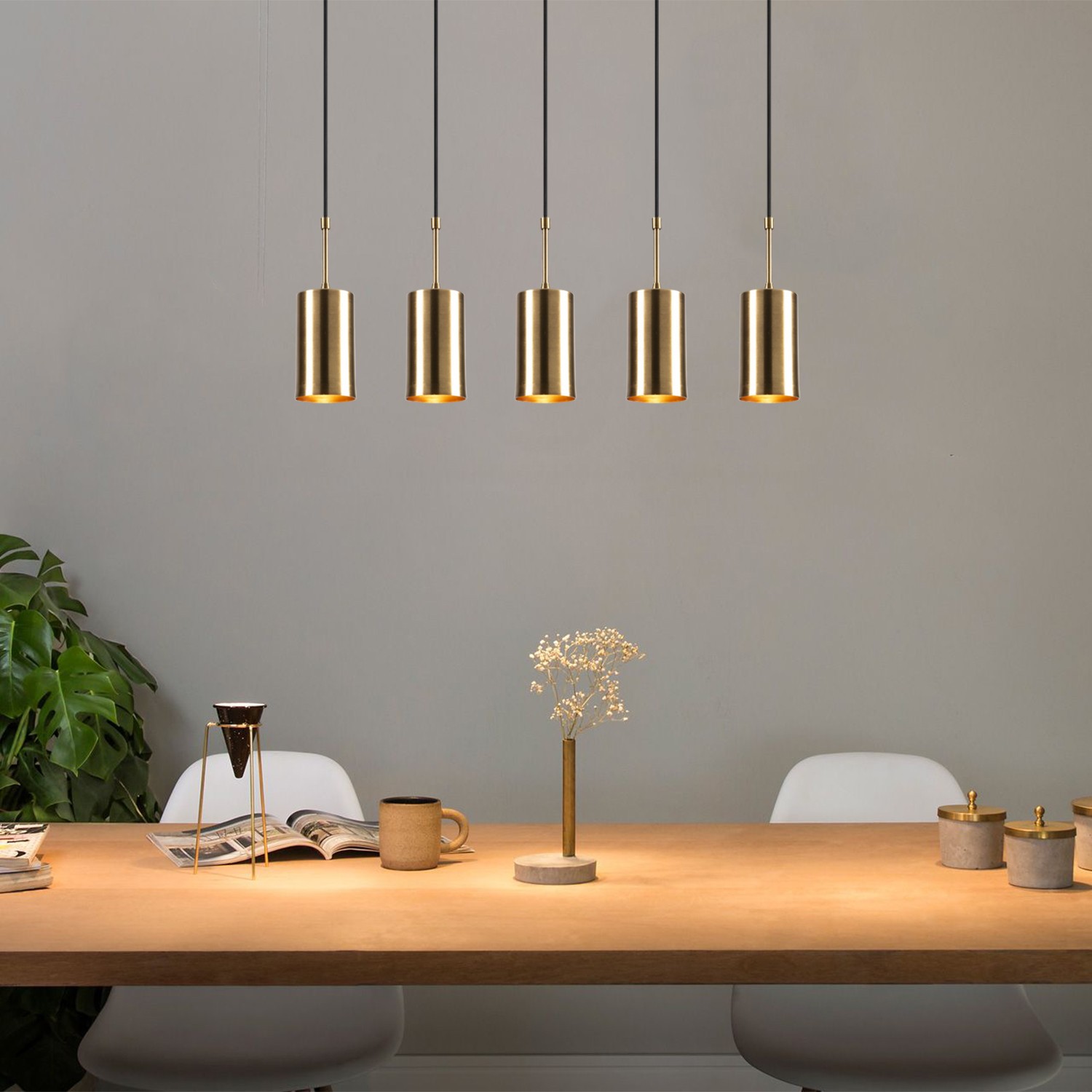 5-Flame Kem 6386 Pendant Lamp Iron Black