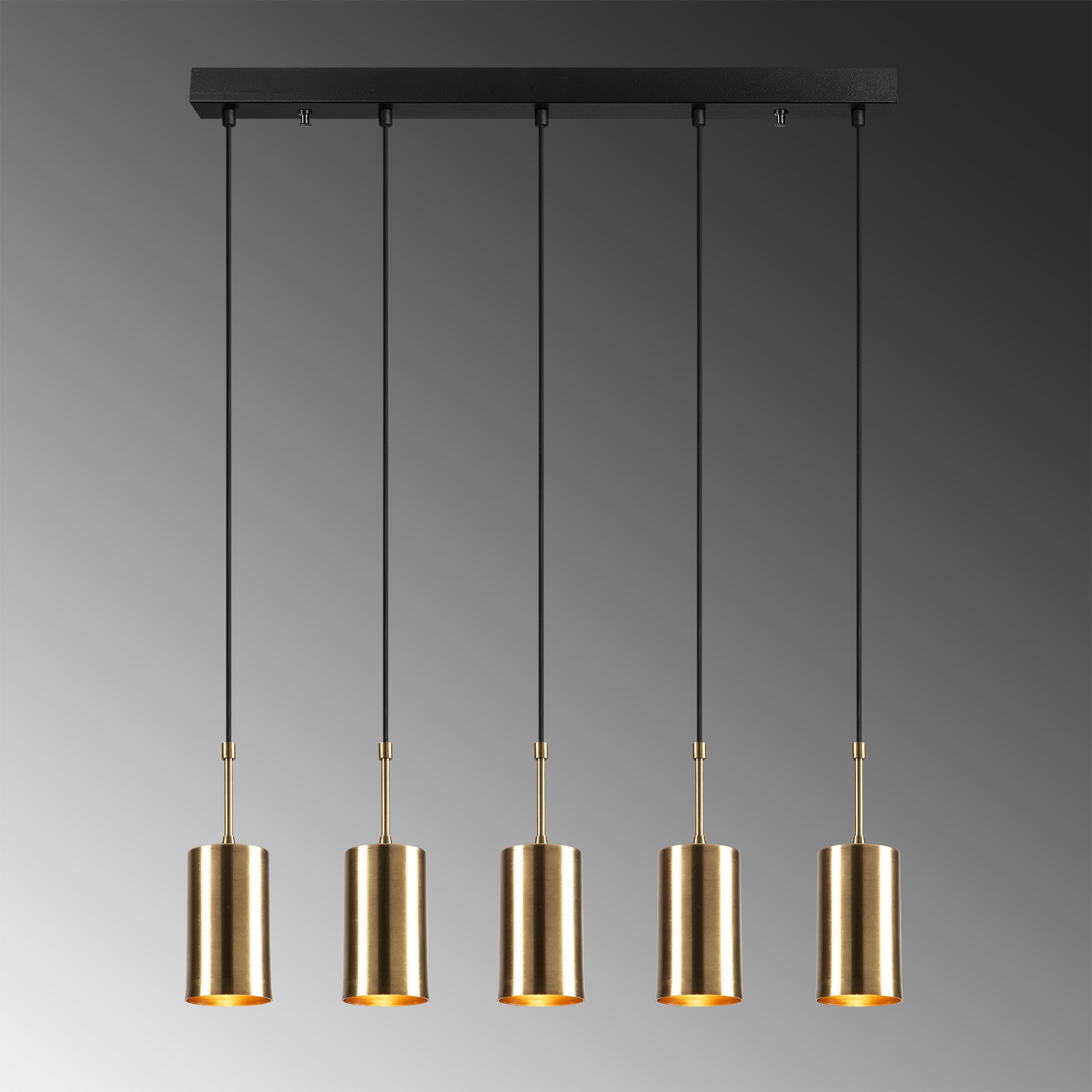 5-Flame Kem 6386 Pendant Lamp Iron Black