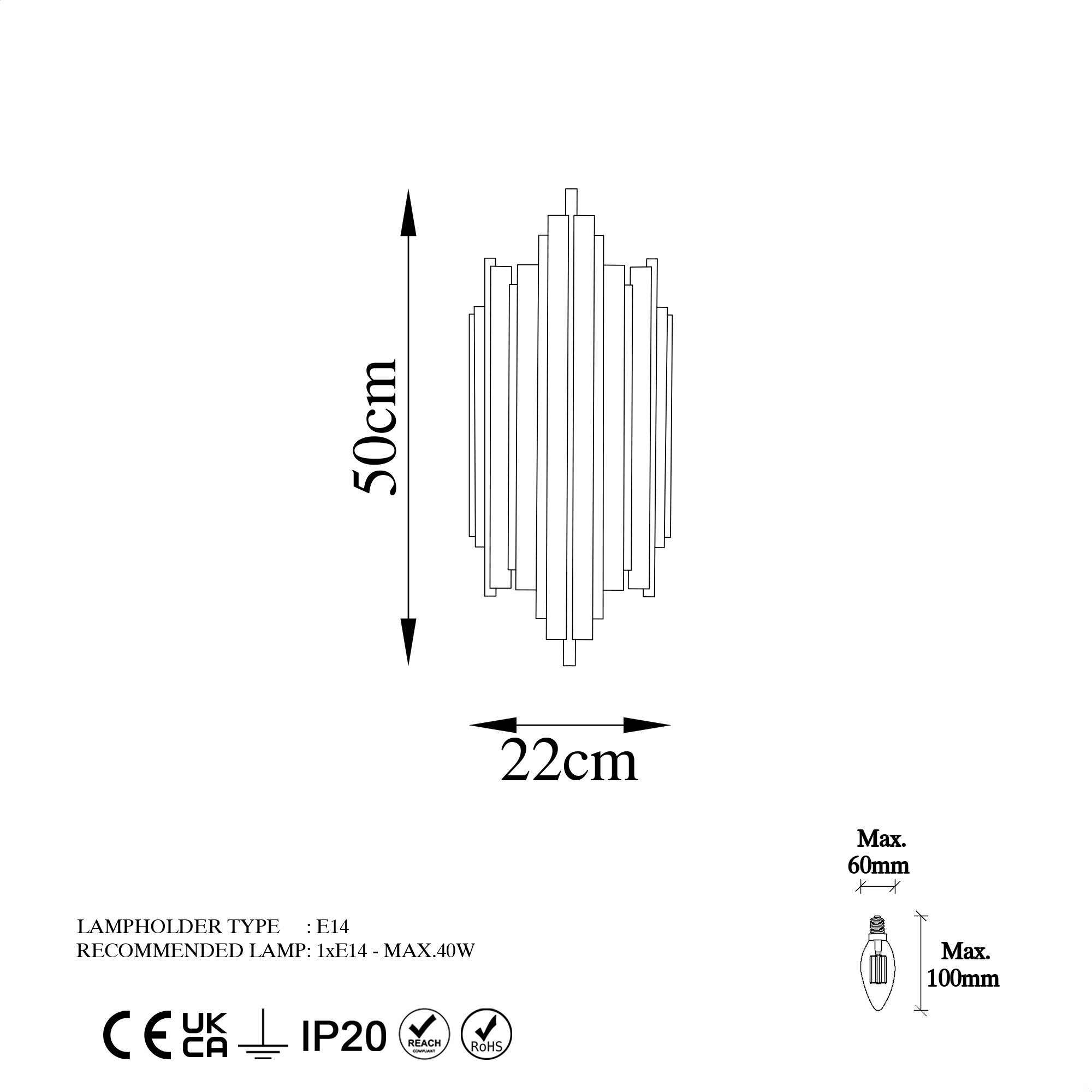 Reis 13341 Wall lamp Metal Gold