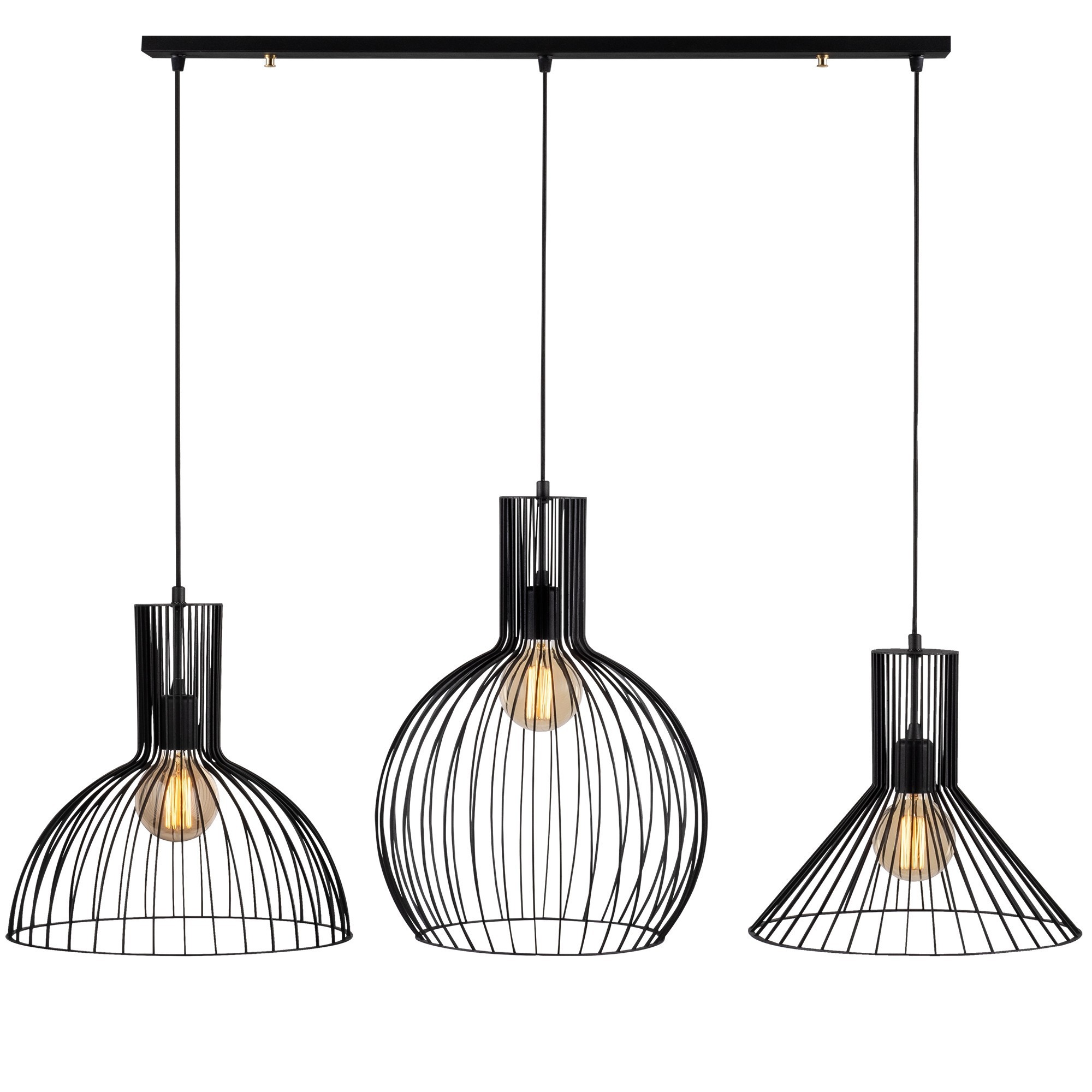 3-Flame Fellini pendant lamp MR-768 Iron Black