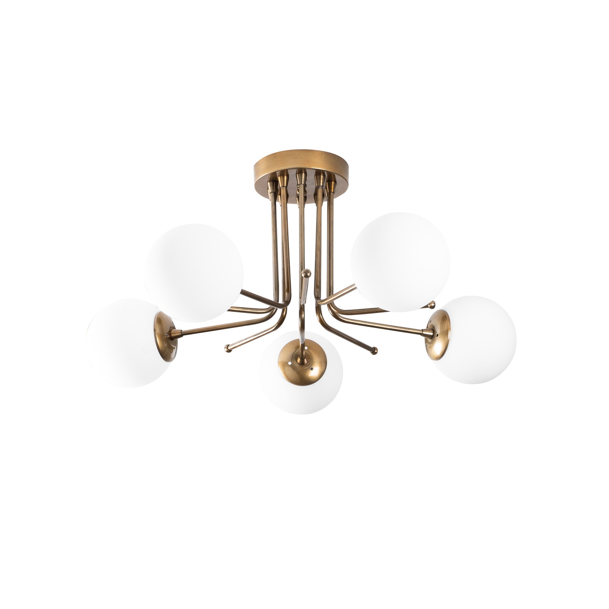5-Flame Daisy Pendant Lamp 146-AV2 Iron Glass Gold