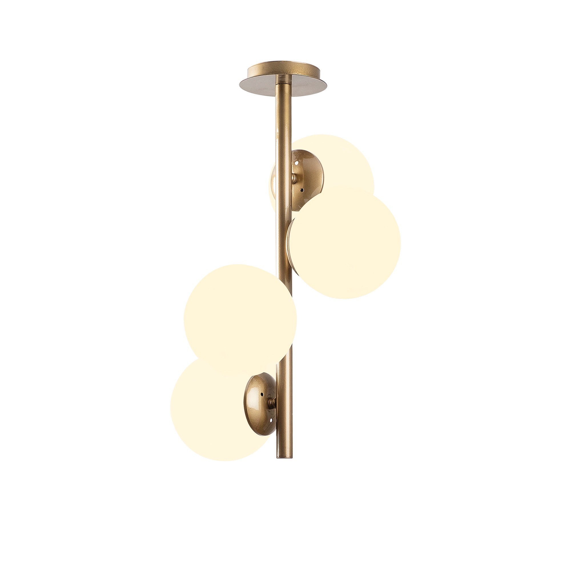 4-Flammig Faze NT-138 Deckenleuchte Metall Glas Gold
