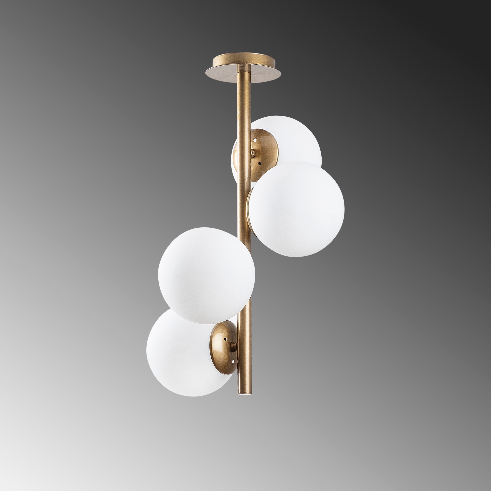 4-Flammig Faze NT-138 Deckenleuchte Metall Glas Gold
