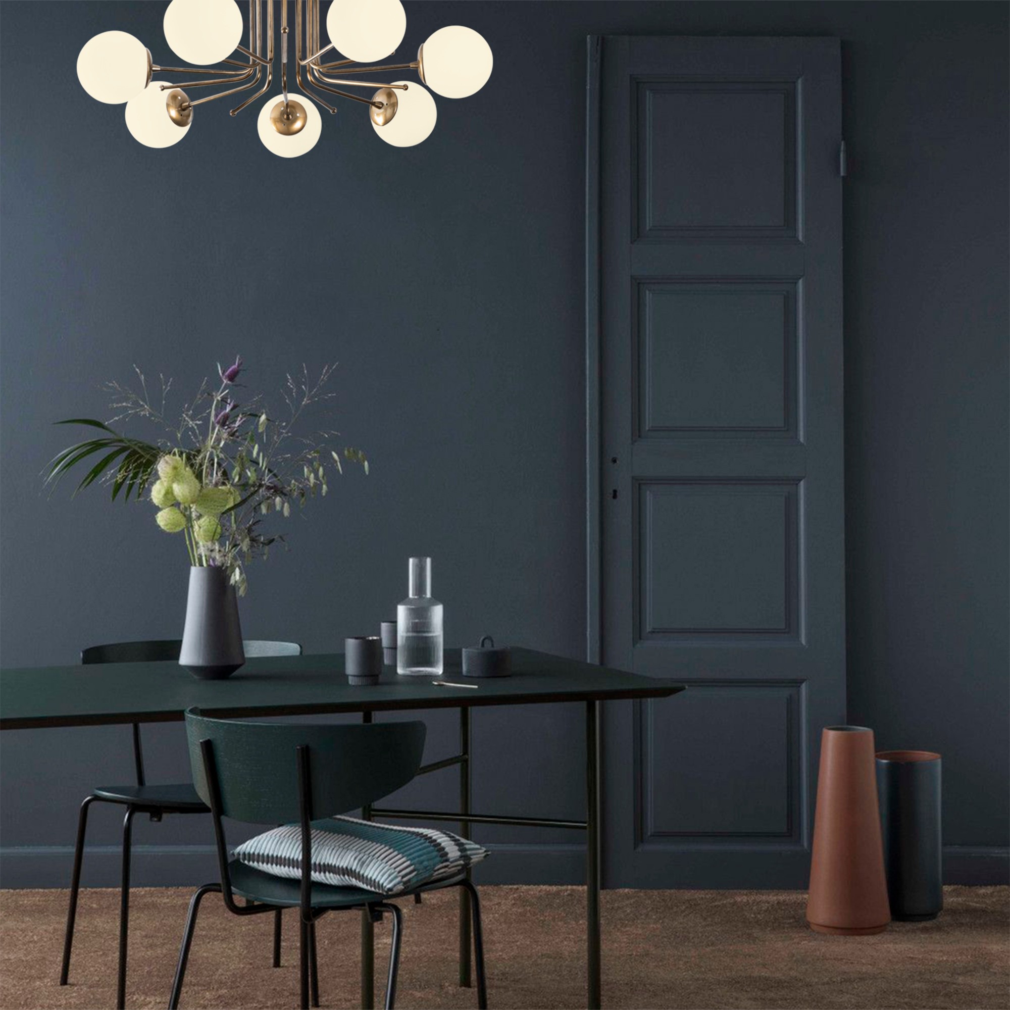 Daisy Ceiling lamp 146-AV Iron Glass Gold