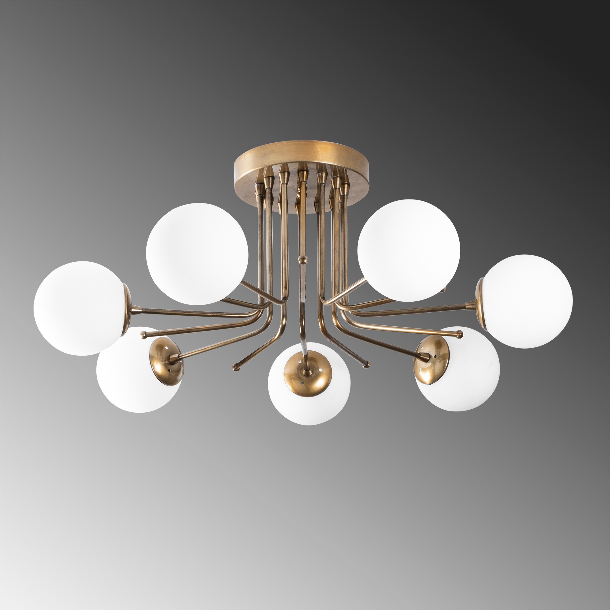 Daisy Ceiling lamp 146-AV Iron Glass Gold