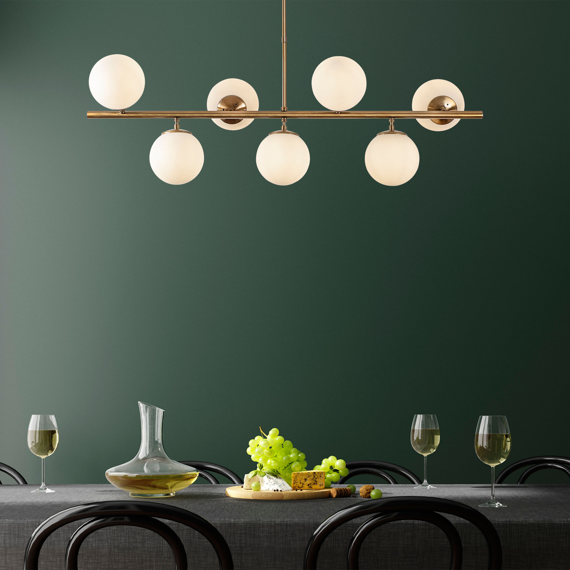 7-Flame Ceiling Lamp Fazli 10535 Metal Glass Gold
