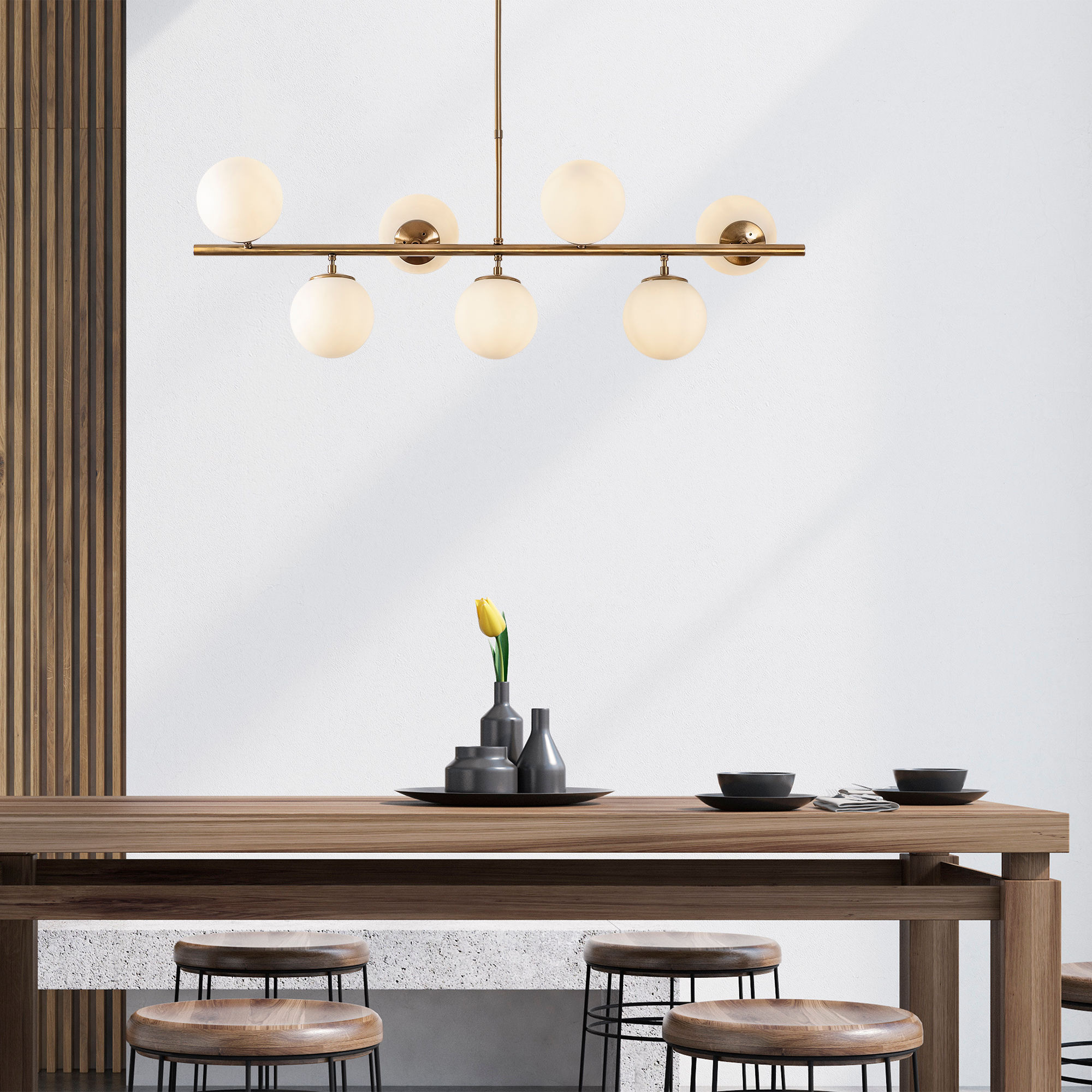 7-Flame Ceiling Lamp Fazli 10535 Metal Glass Gold
