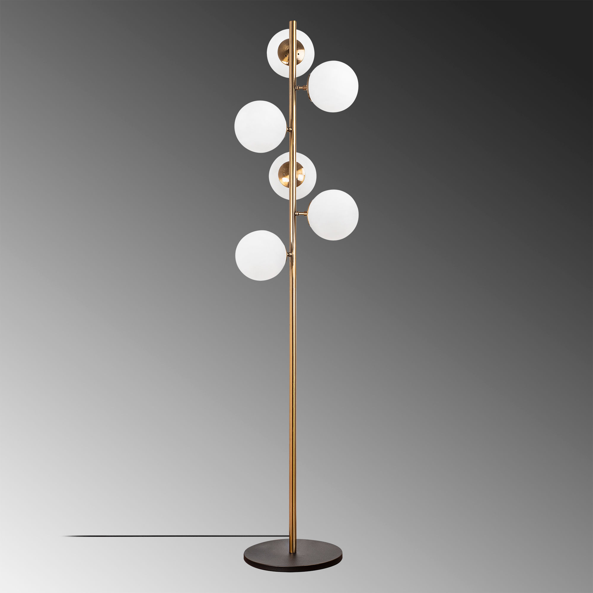 Lampada da terra a 6 luci Fazli 10510 metallo vetro oro