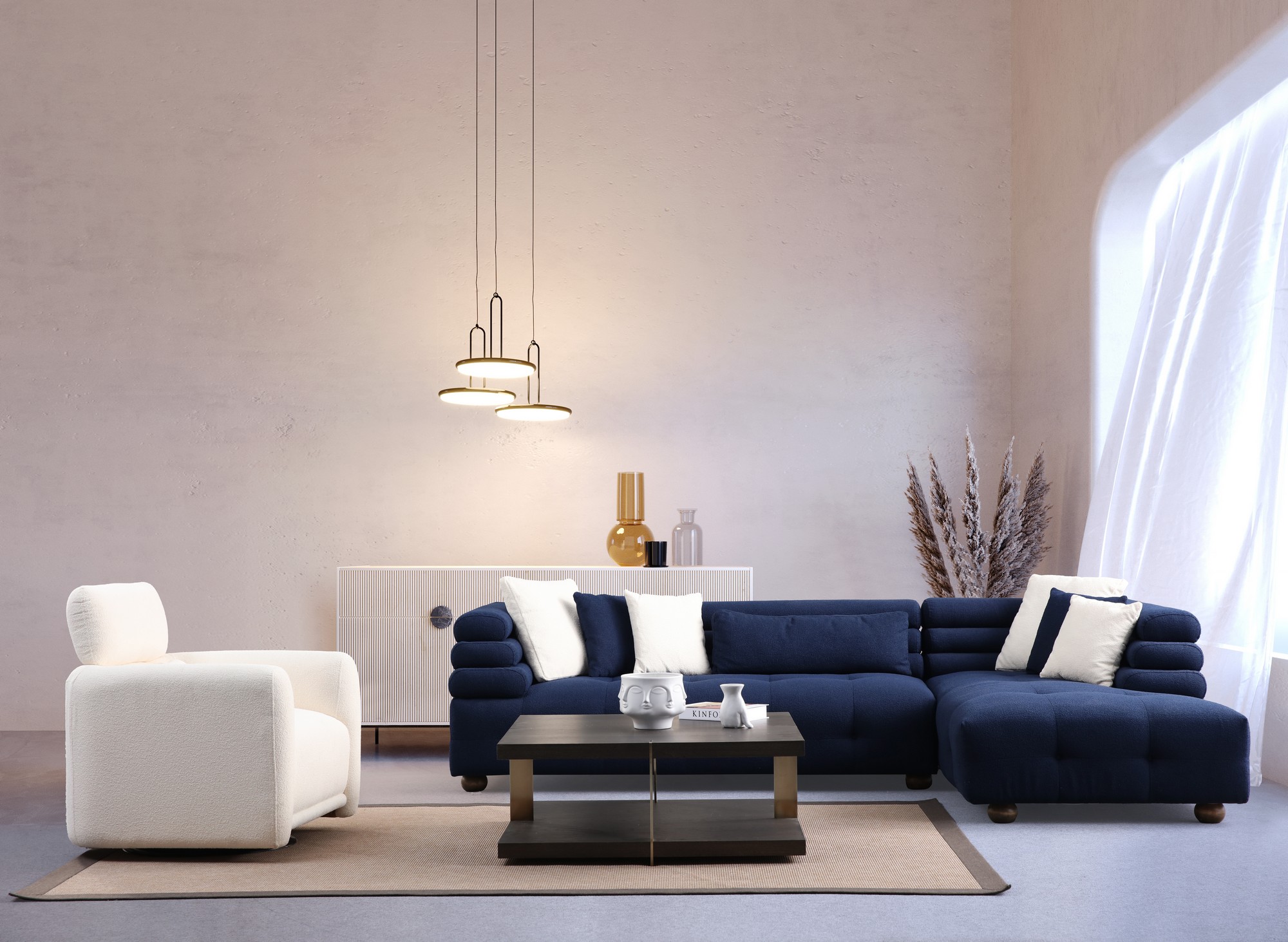 Boston armchair white