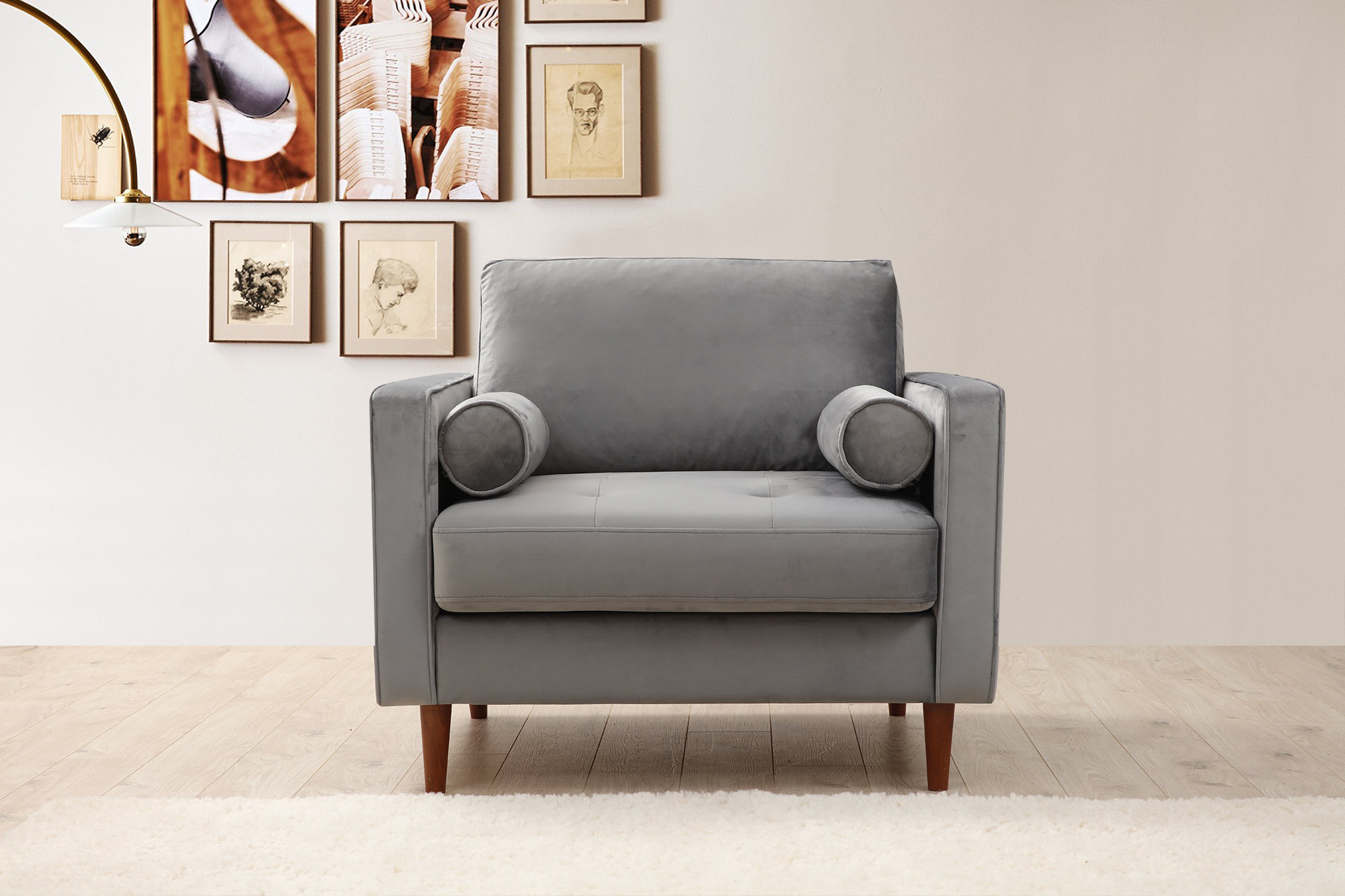 Rome Armchair Light Grey