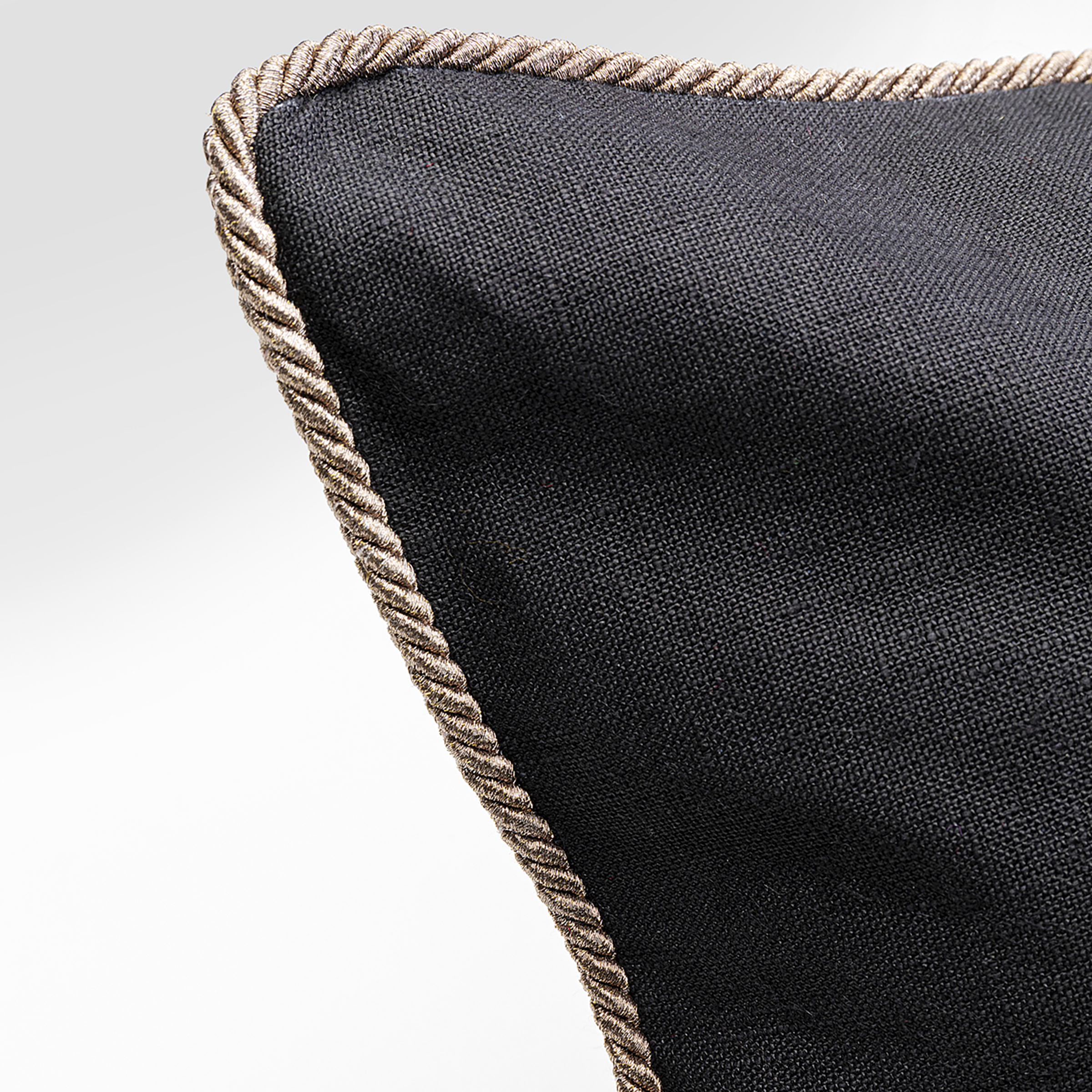 Glitter Bee Decorative Pillow Linen Black