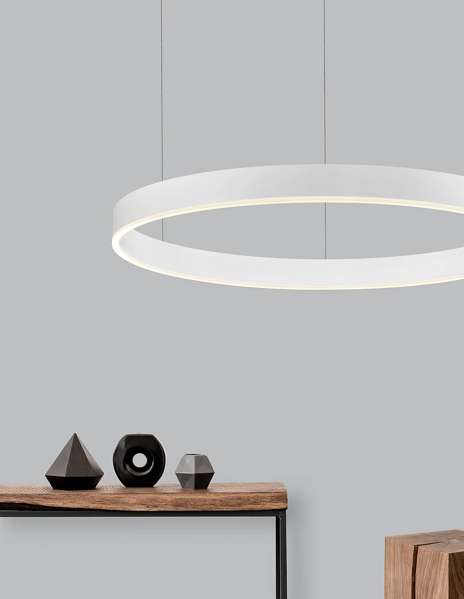 Pendant lamp Motif Type A Aluminium White Diameter: 80 cm