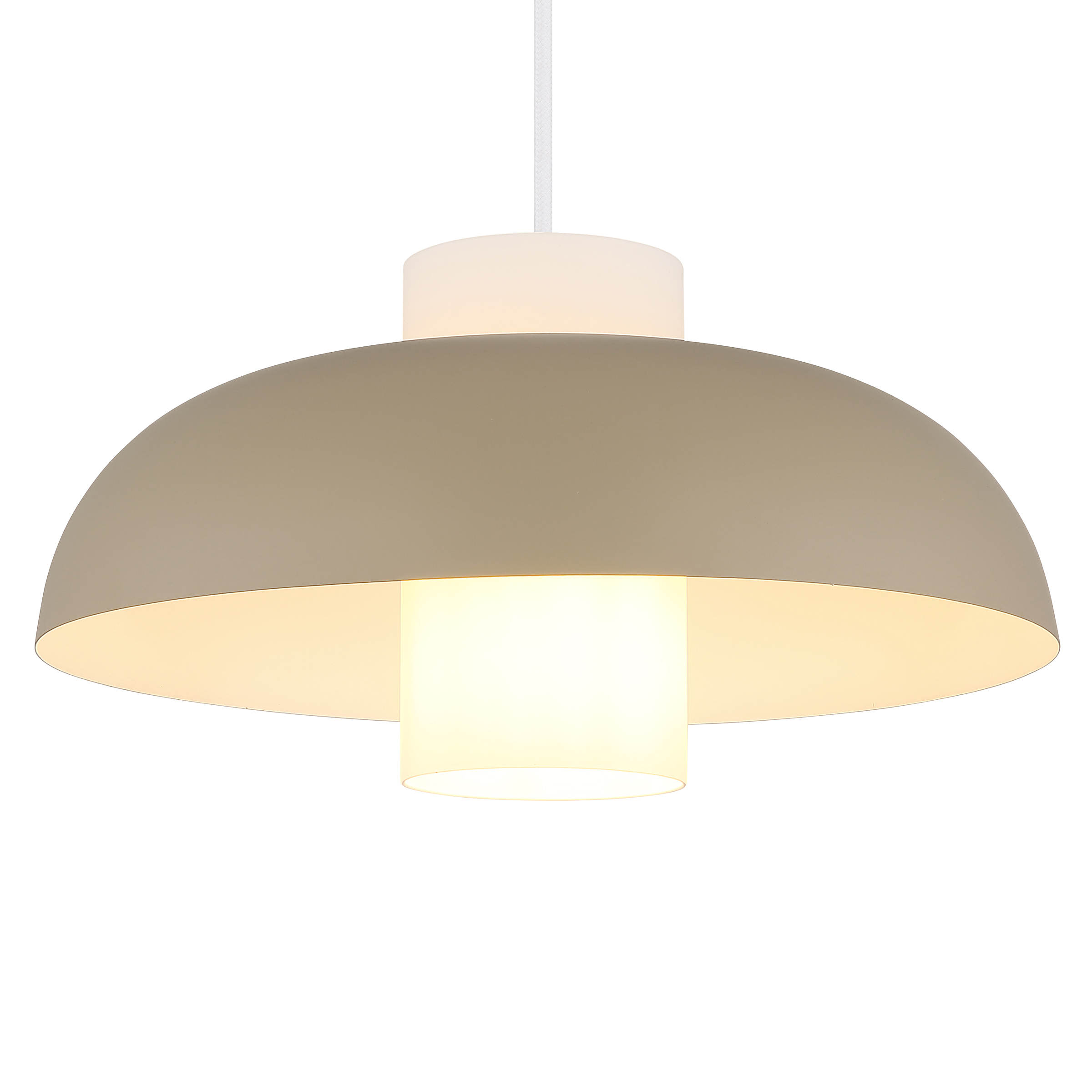 1-Flammig Lowe Pendelleuchte Eisen Beige