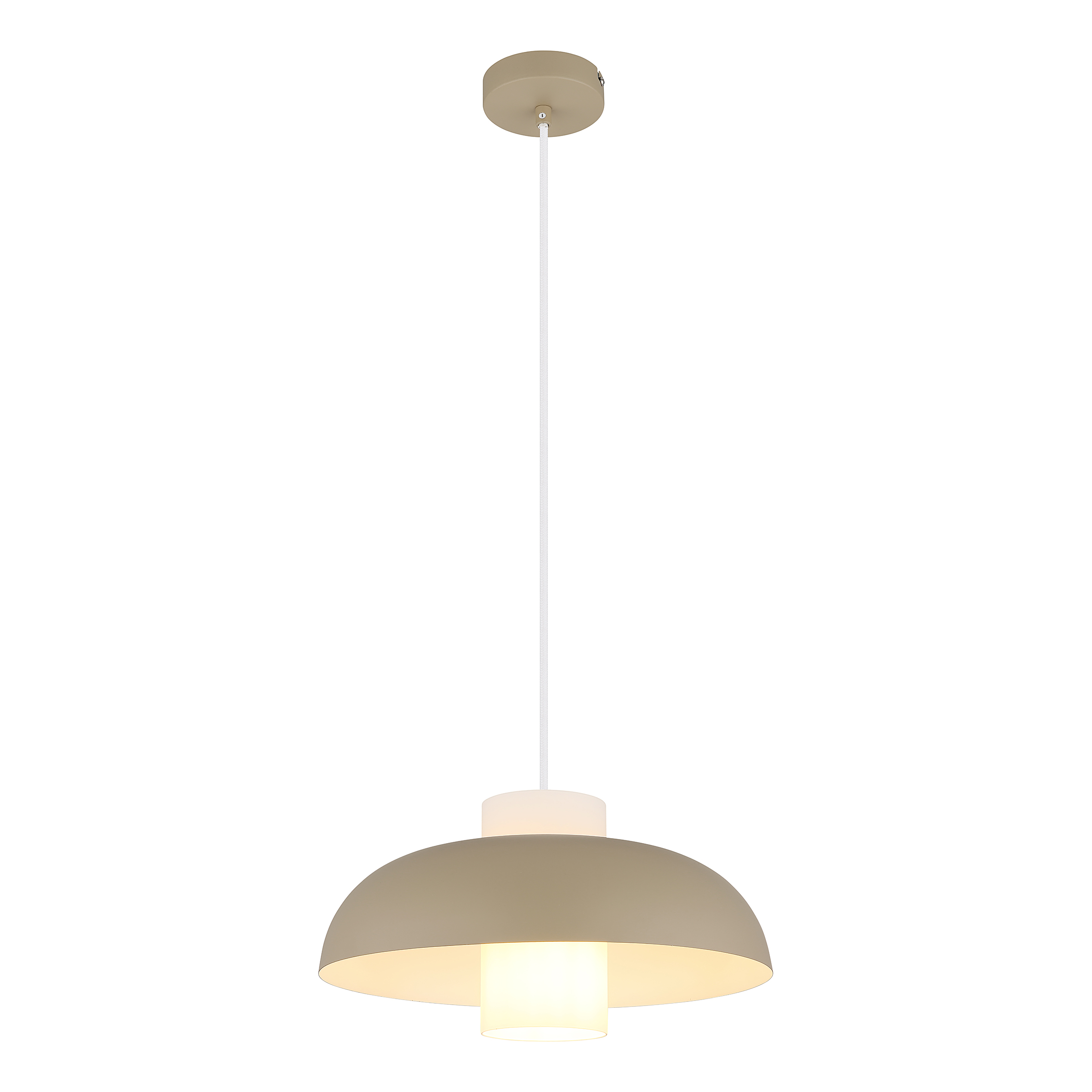 1-Flammig Lowe Pendelleuchte Eisen Beige