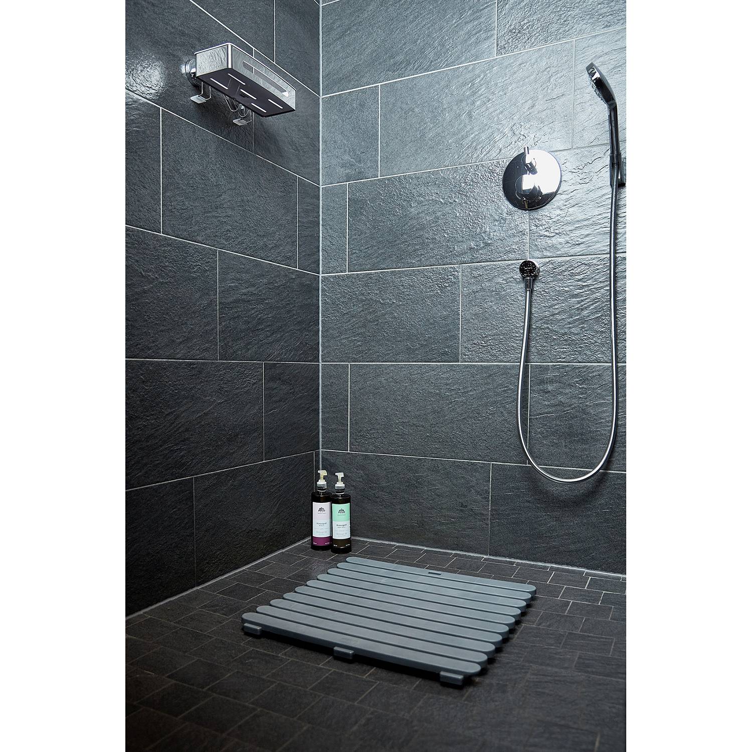 Lommel Shower mat Vinyl Grey