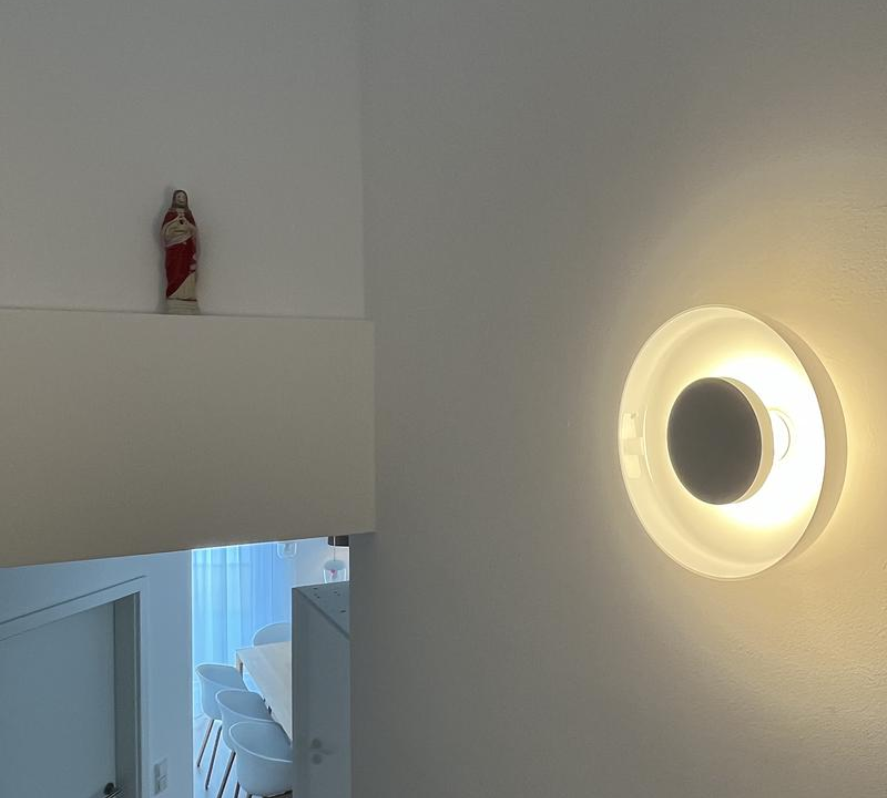 2x Aura Plus Wandleuchte Opal Weiß
