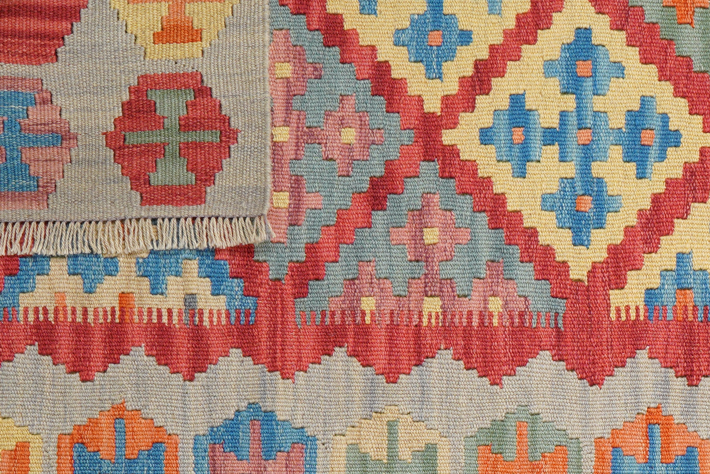 Tappeto Kilim Gashgai Lana Rosso