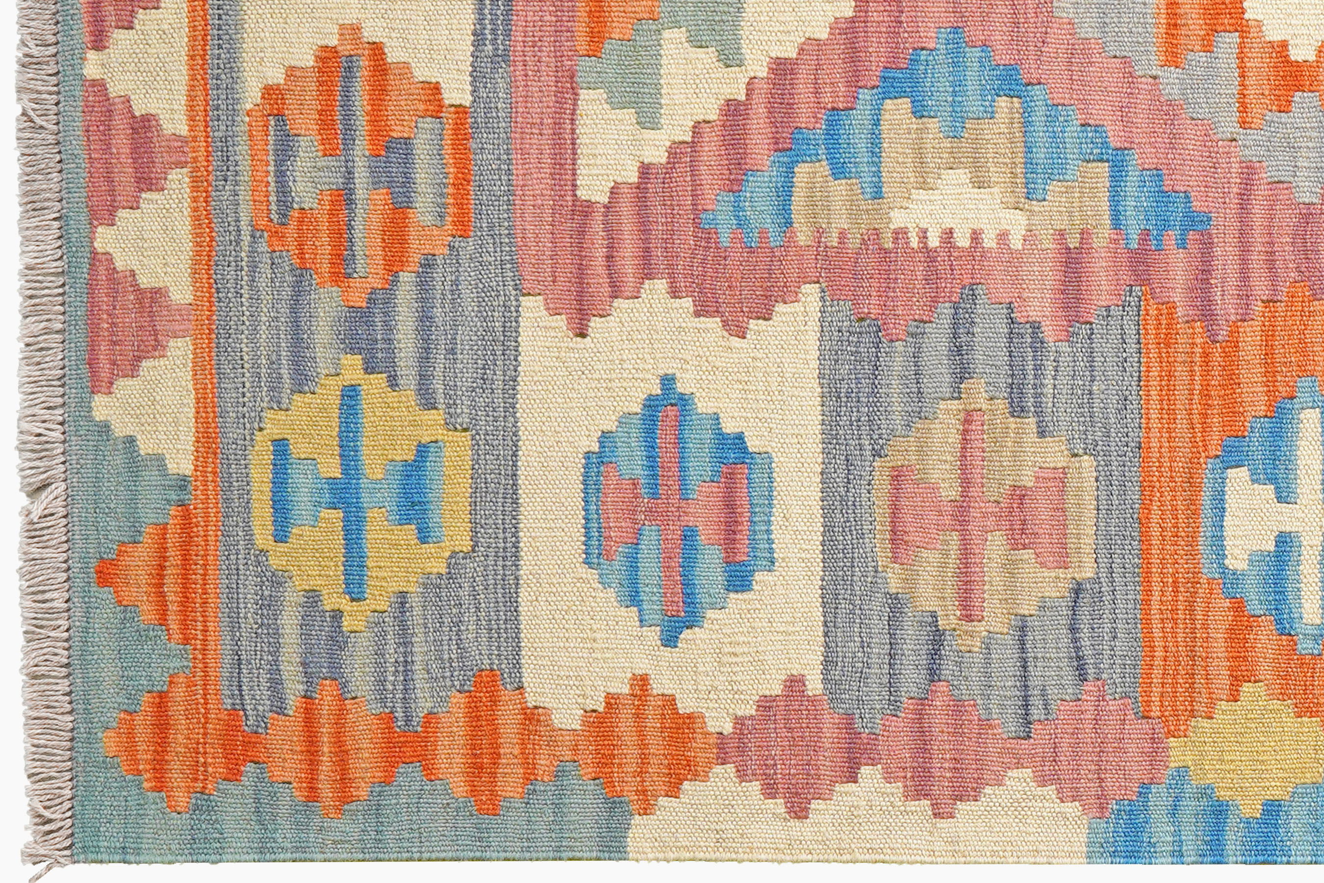 Kelim Gashgai Teppich Wolle Rosa