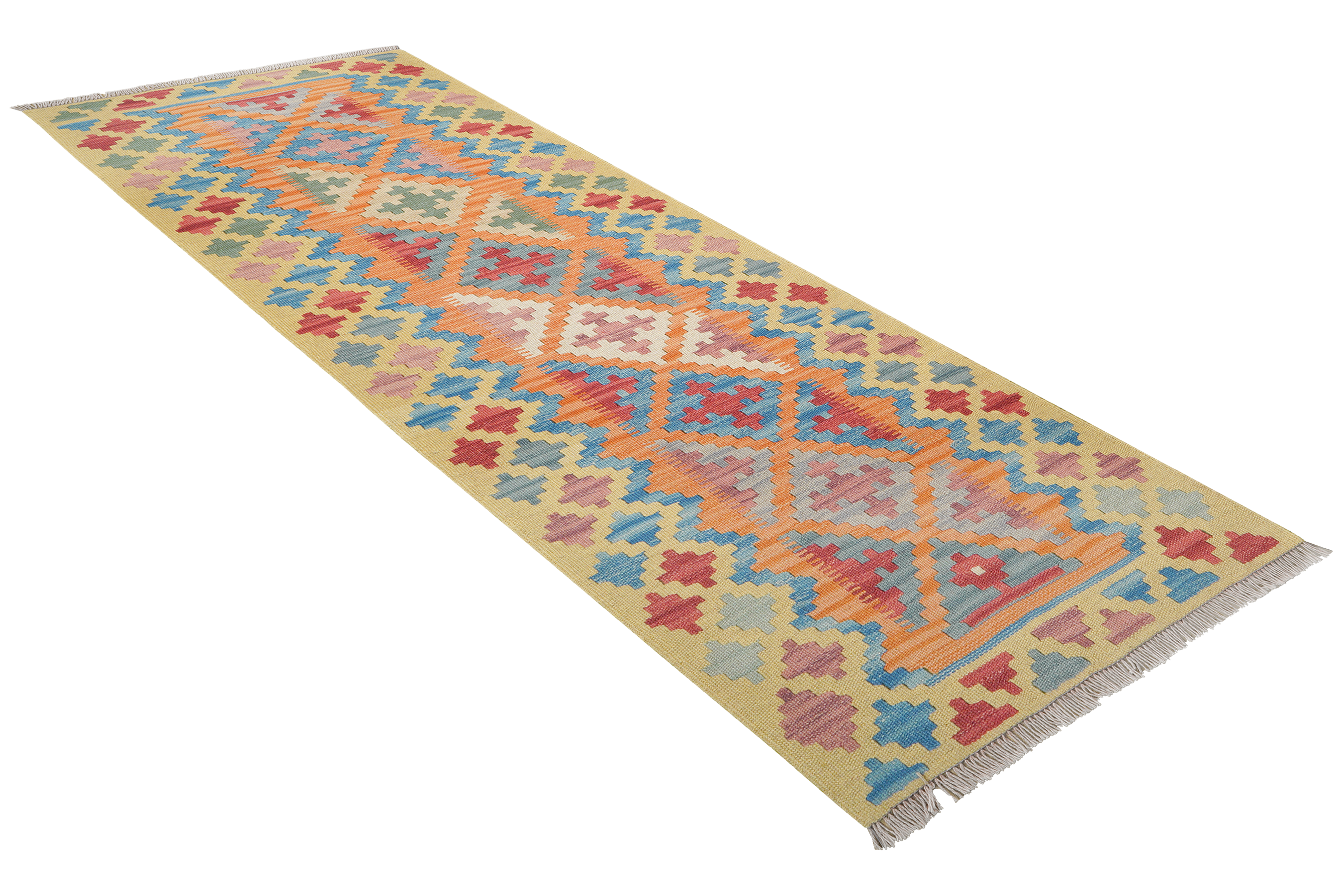 Kelim Gashgai Teppich Wolle Orange