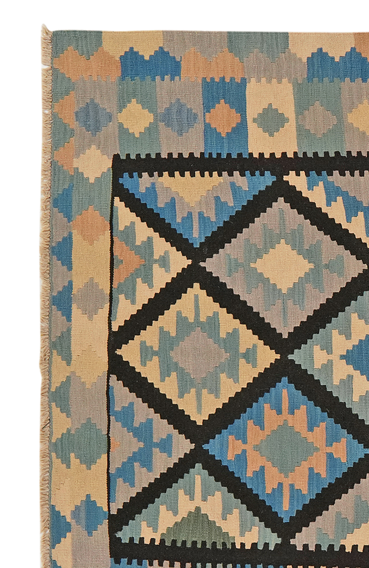 Kelim Gashgai 243x179cm Schwarz