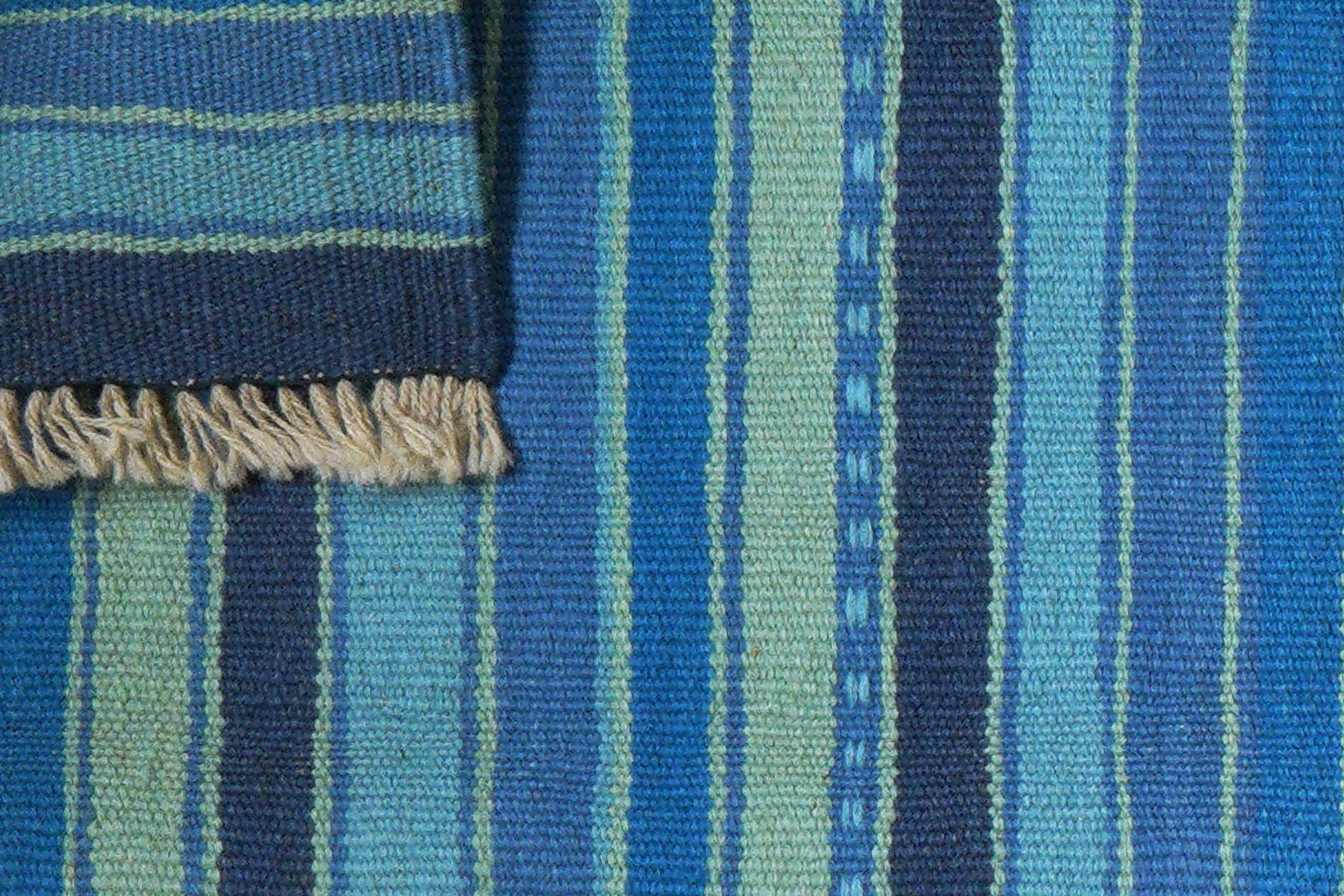 Kelim Gashgai Teppich Wolle Blau