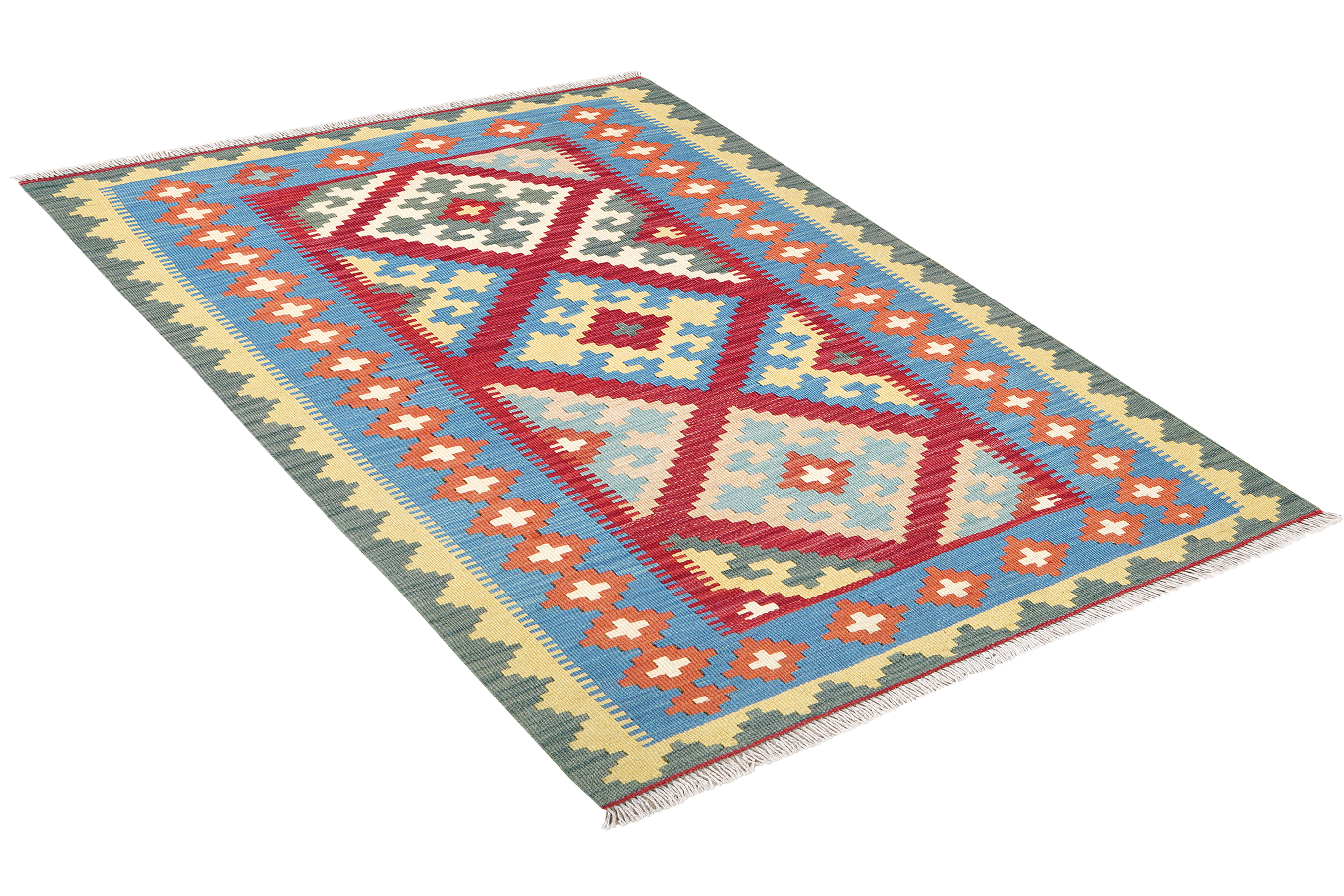 Kilim Gashgai Tappeto Lana Rosso