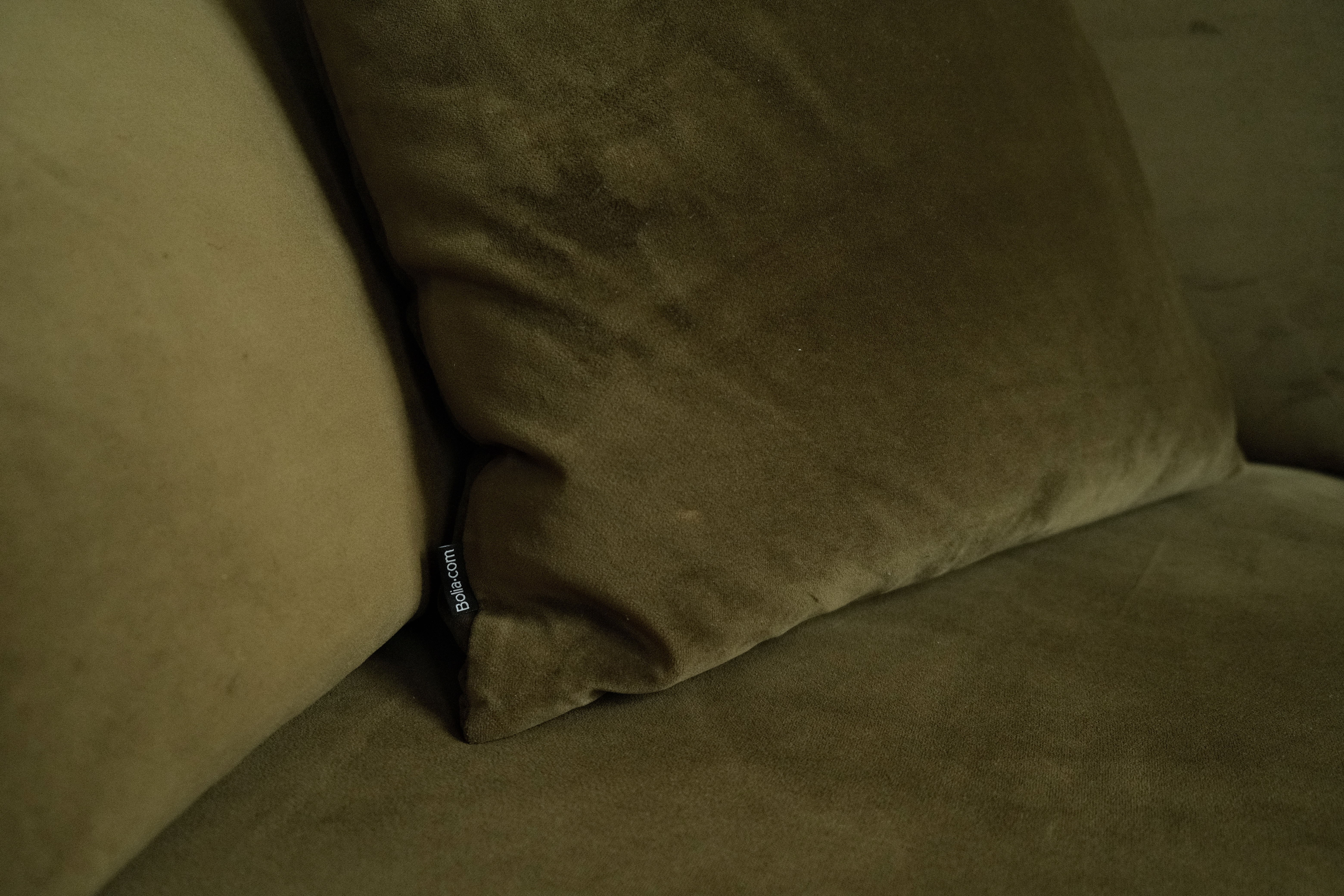 3-seater Scandinavia sofa and ottoman velvet dark green