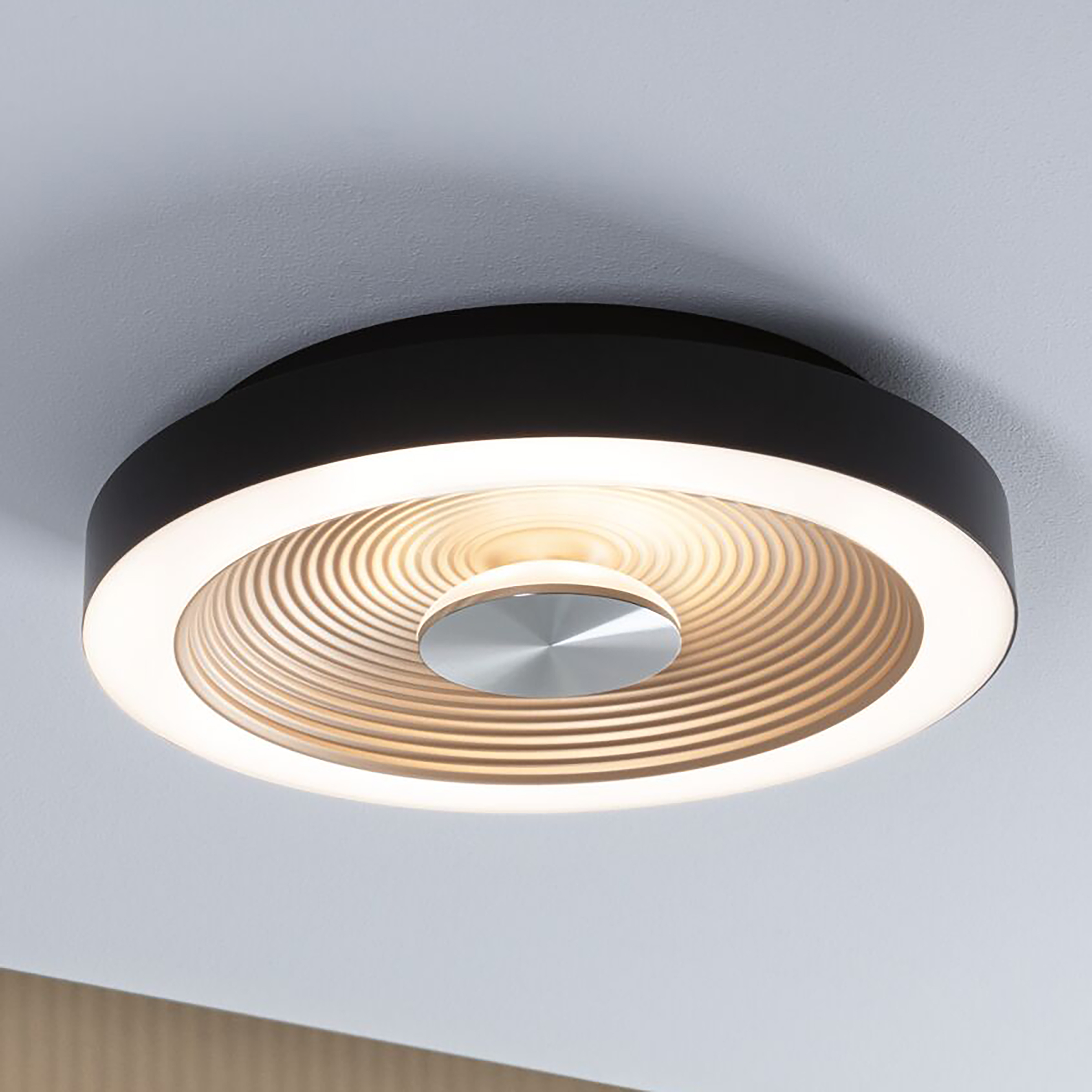 1-Flammig Volea LED-Deckenleuchte Schwarz Gold Ø32cm