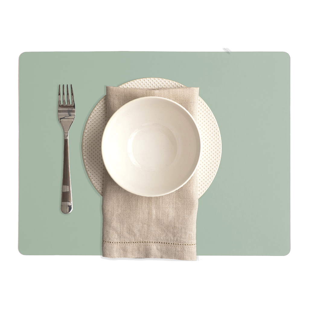 Placemat Rectangular 100% Recycled Leather Mint
