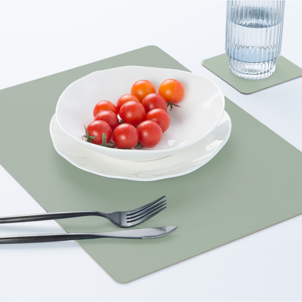 Tischset Rechteckig 100% Recyceltes Leder Mint