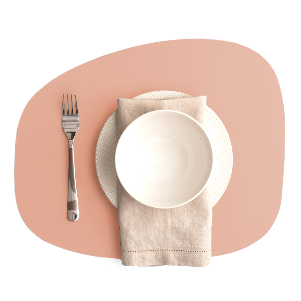 Stone Tischset 100% Recyceltes Leder Rosa
