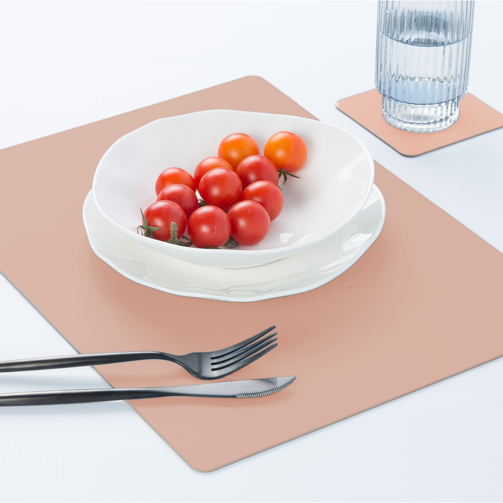 Tischset Rechteckig 100% Recyceltes Leder Rosa