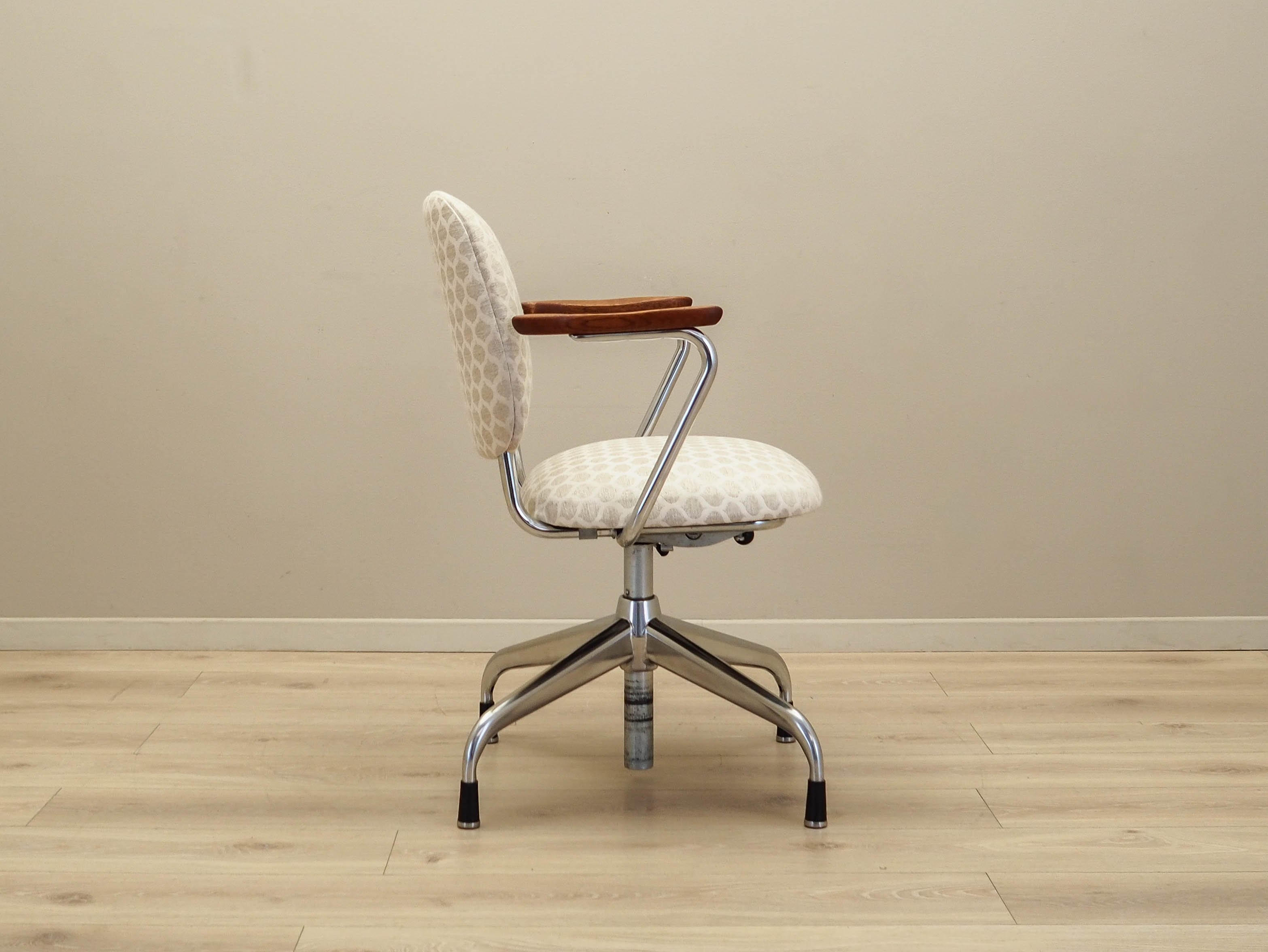 Drehstuhl Holz Metall Beige 1970er Jahre