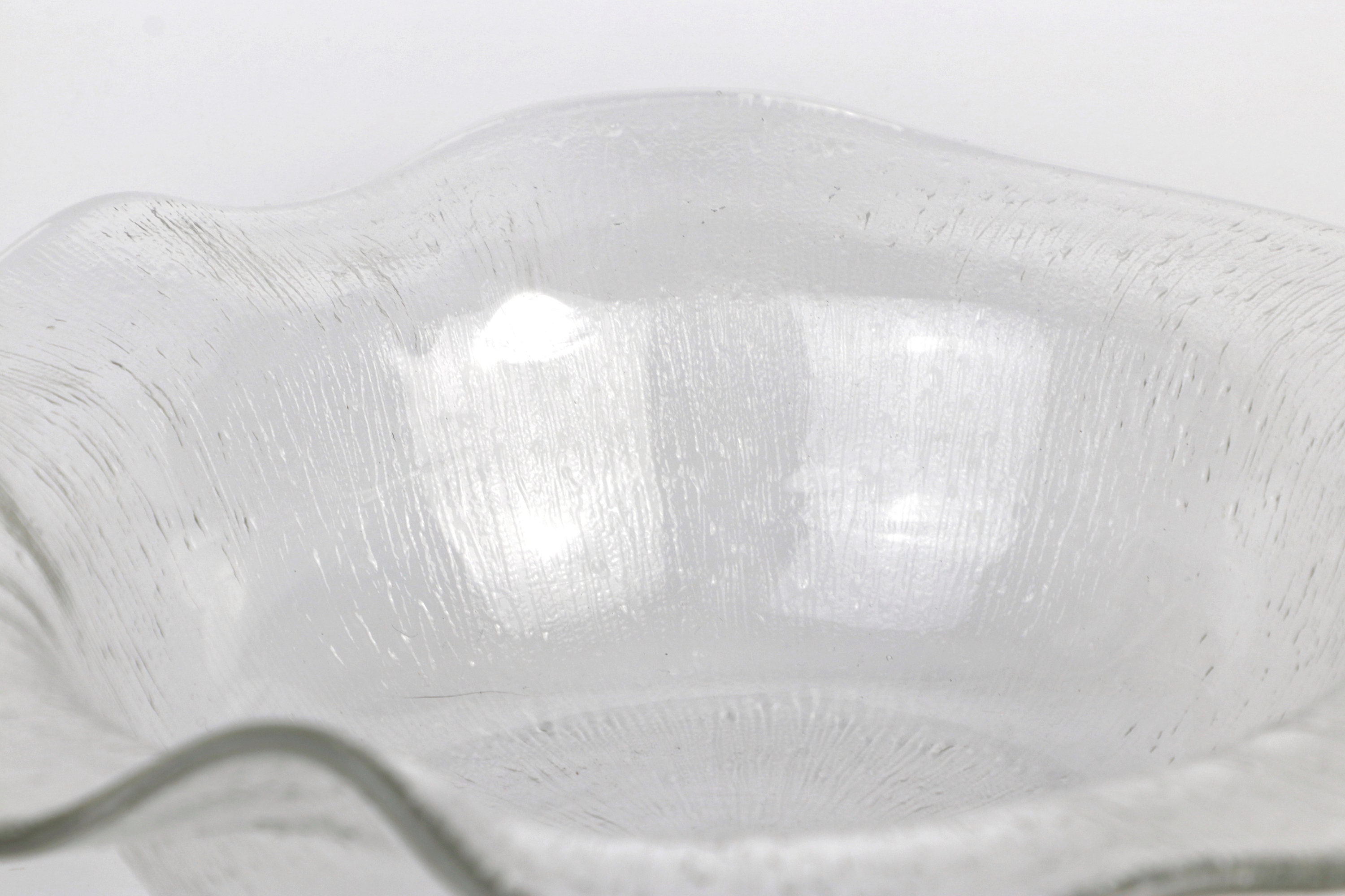 Vintage fruit bowl with wavy rim Glass 1960s