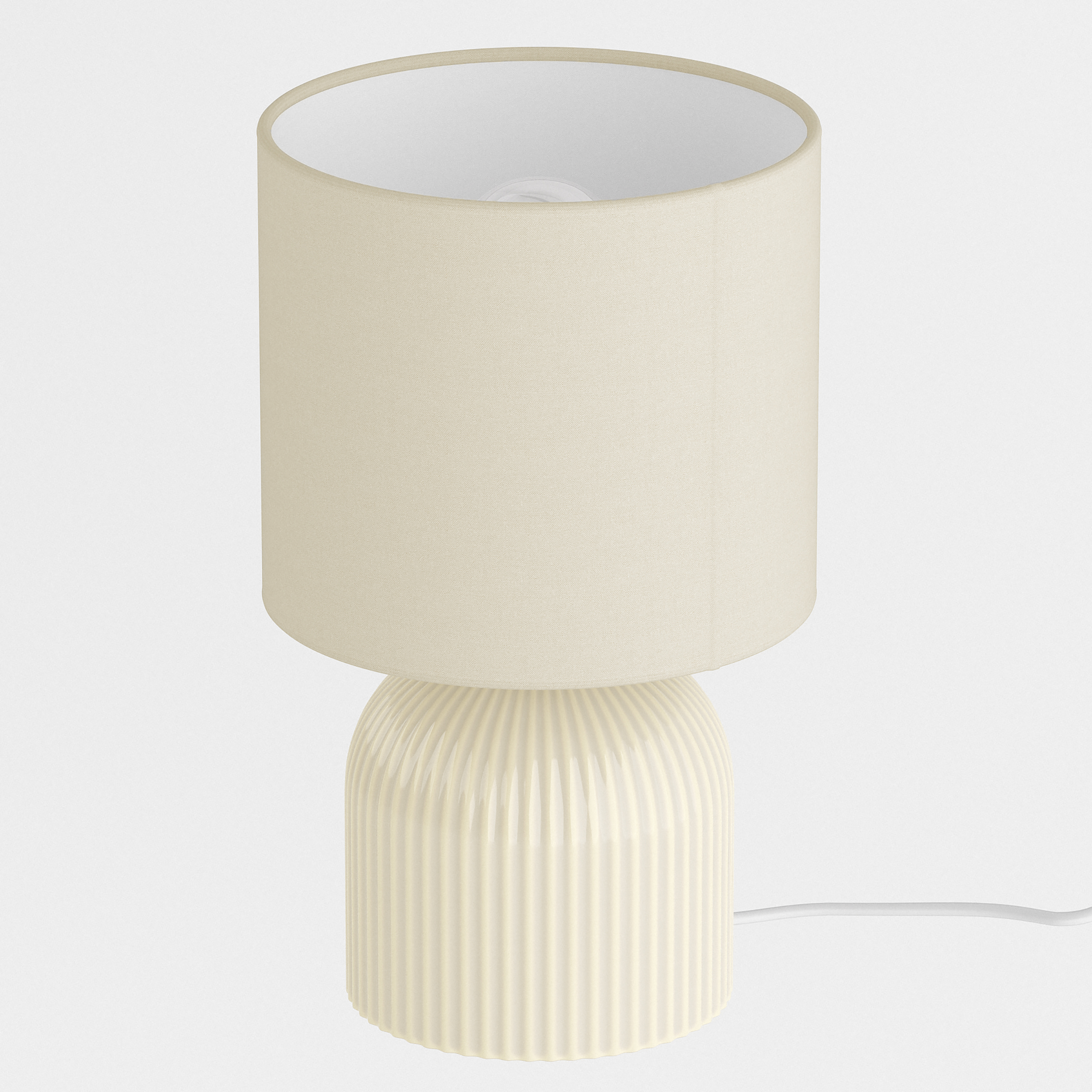 Uvaro Tischleuchte 1-flammig Frottee Keramik Beige