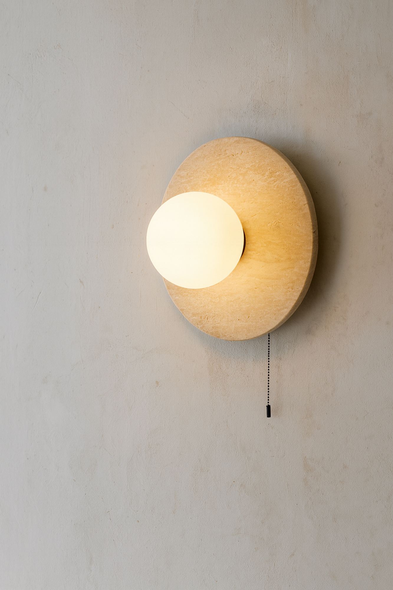 Tor-Nun-B Wall Lamp Travertine Cream Ø 10cm