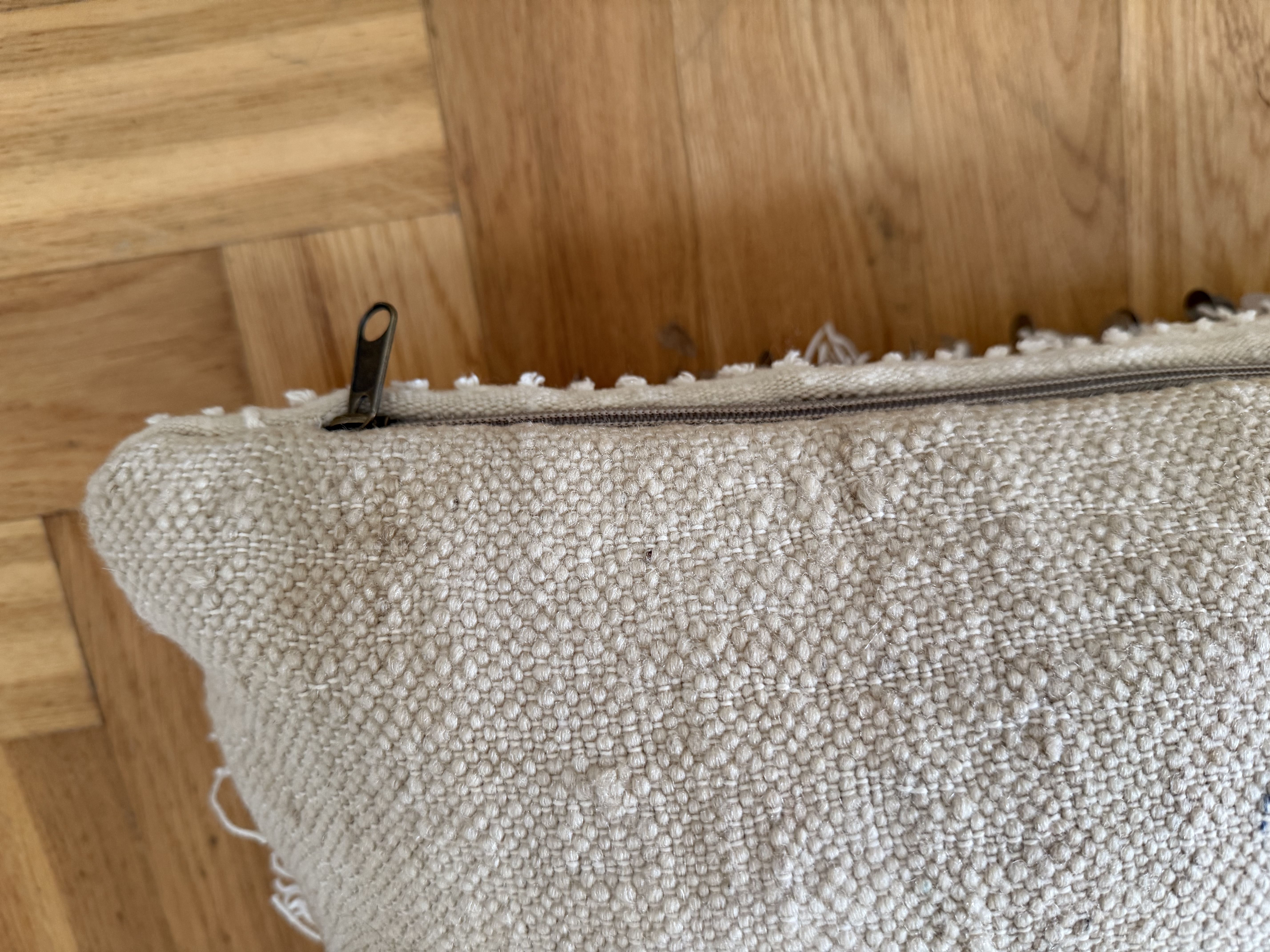 2x Kissenhülle Baumwolle Beige