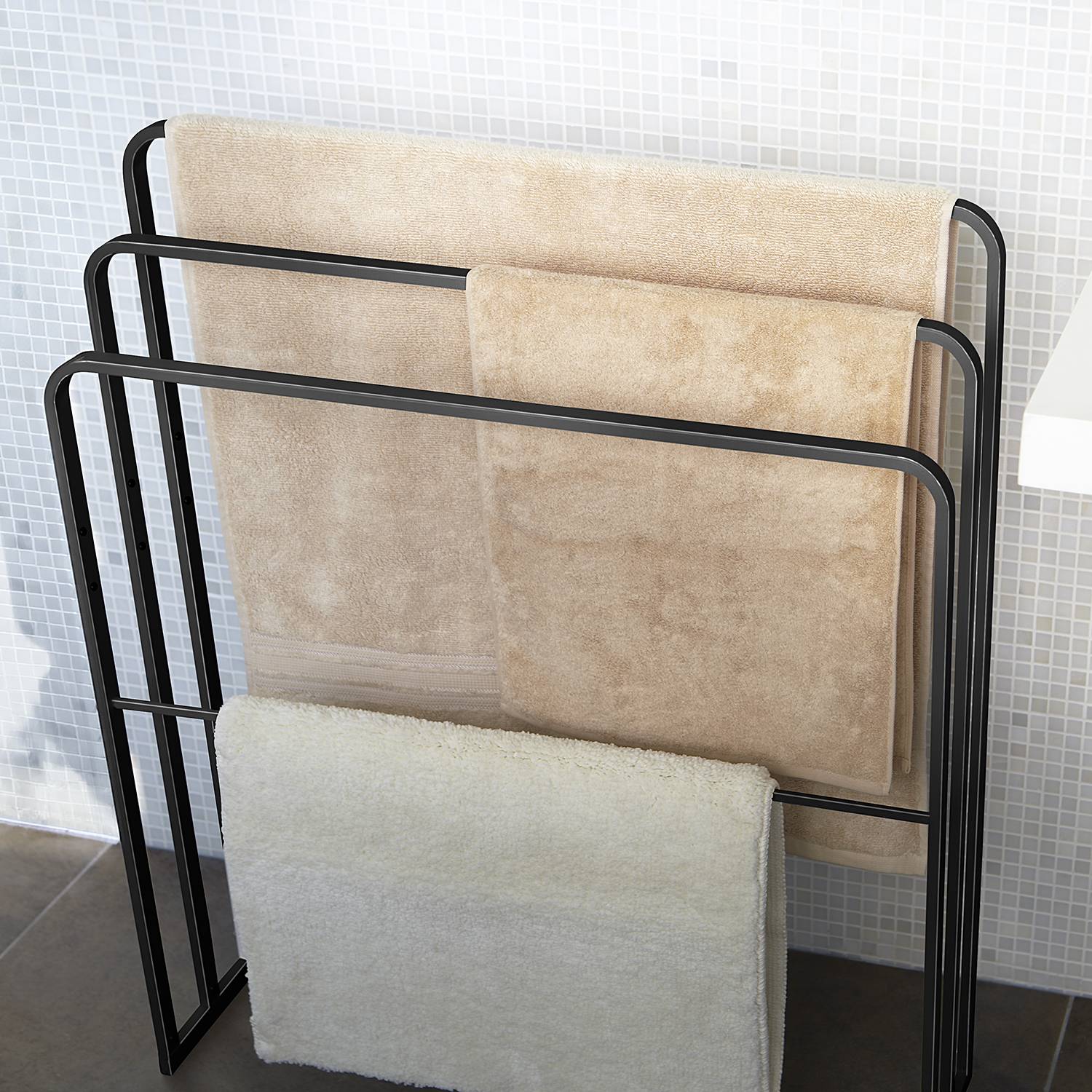 Tower Handtuchhalter Stahl Schwarz