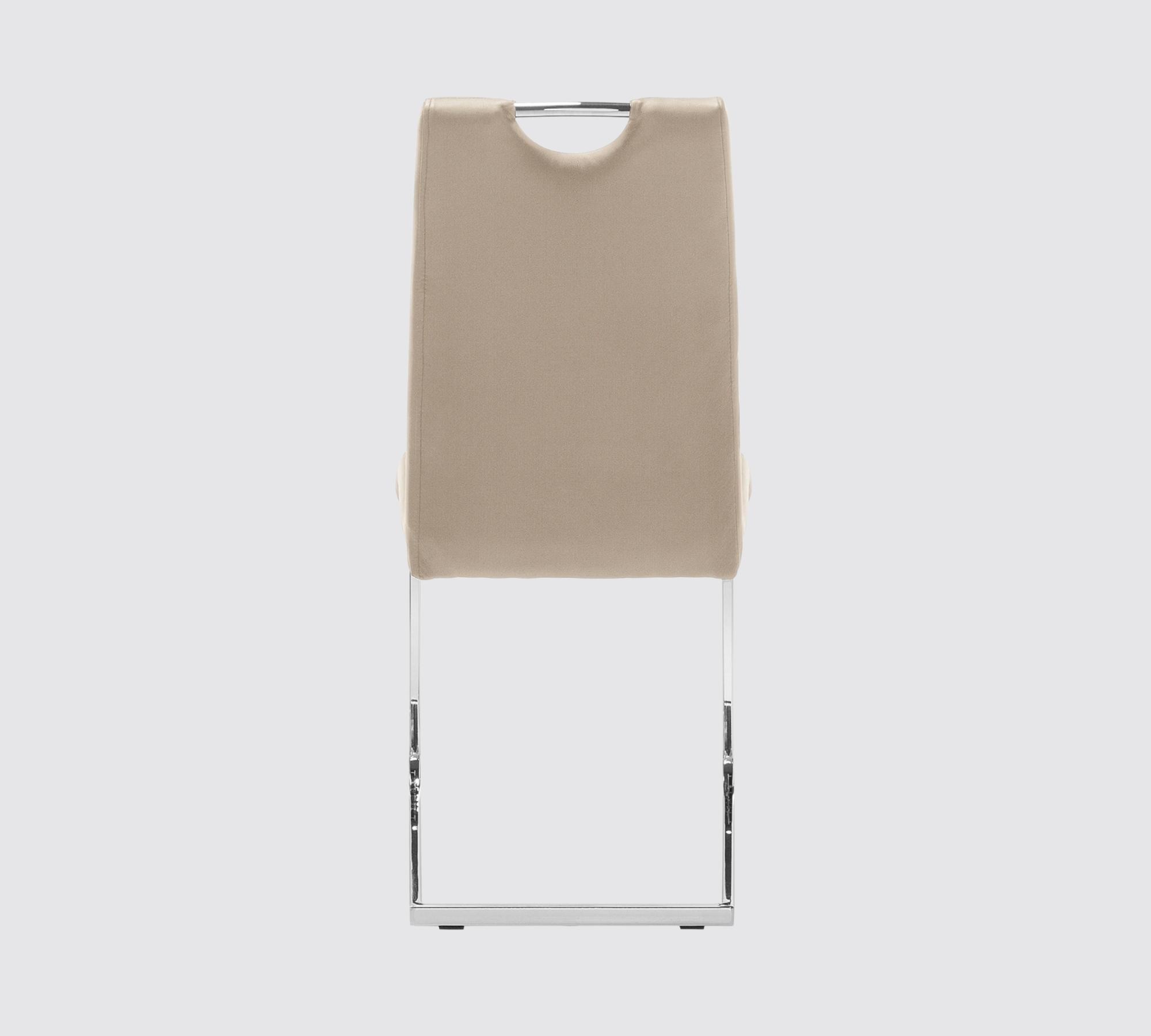 2x Freischwinger mit Griff Kunstleder Beige 