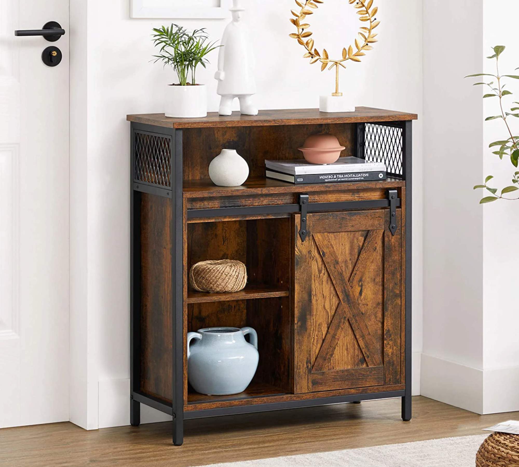 Kommode Hazlet Holz Braun Schwarz